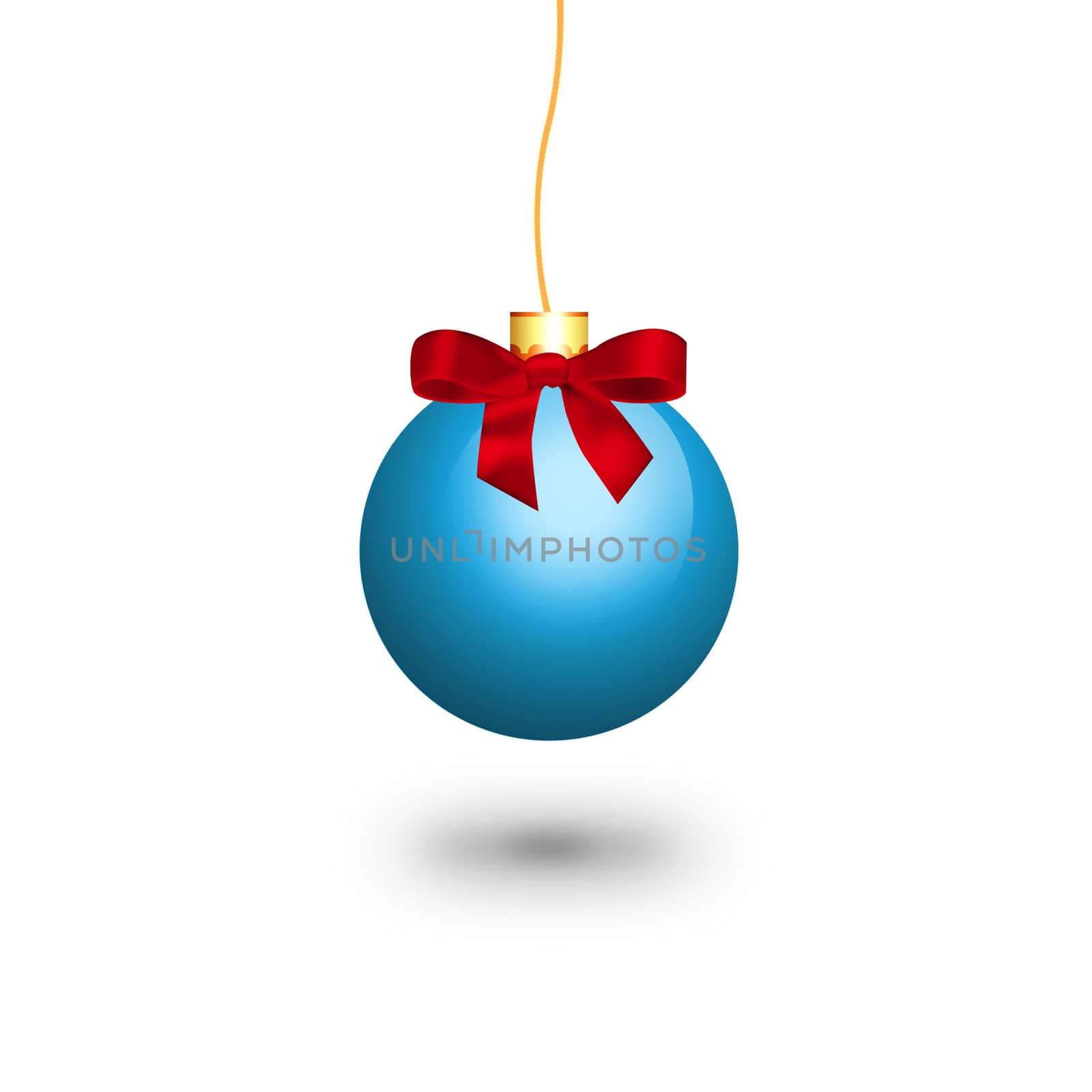 Blue christmas ball isolated on white background