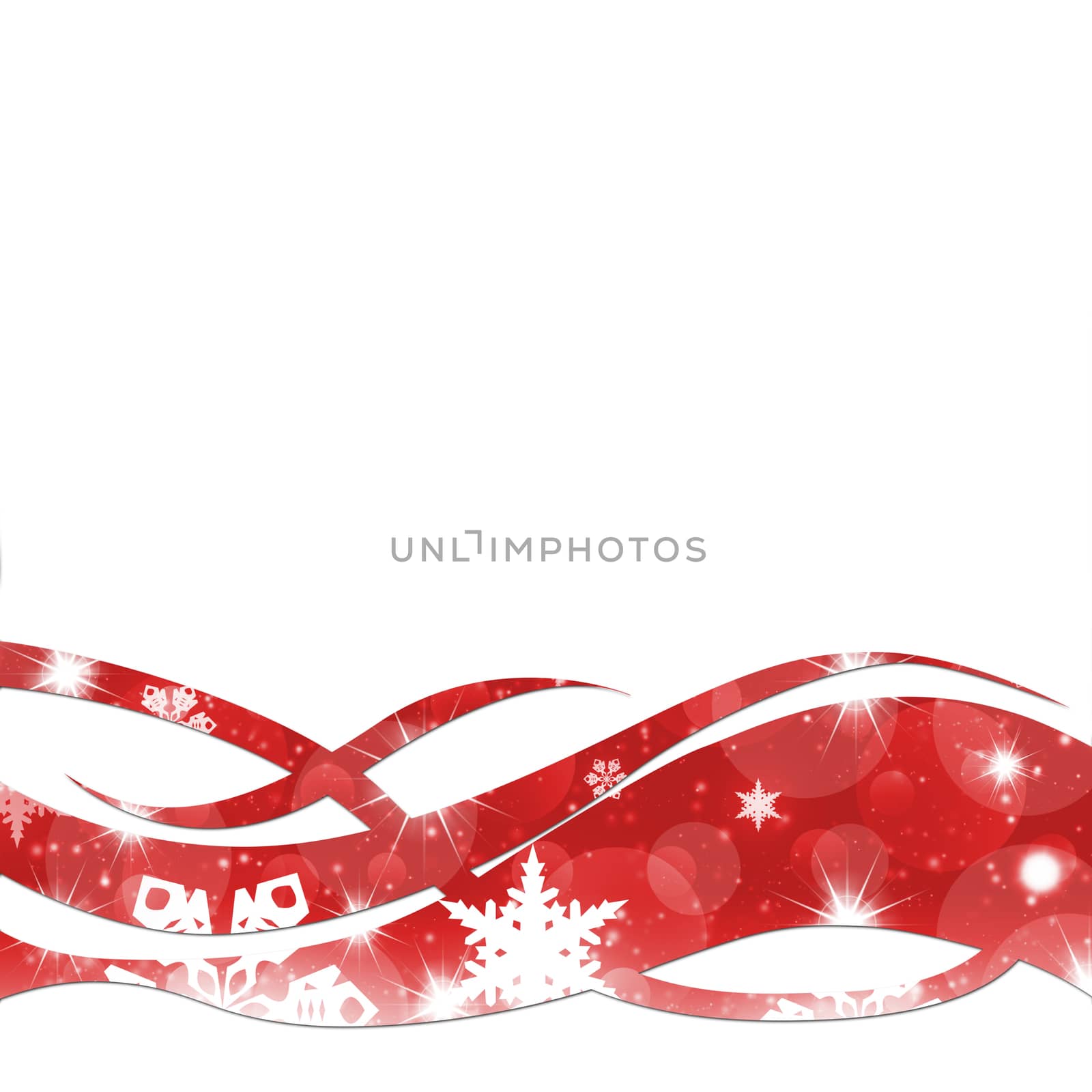 Christmas decoration. Abstract snowflakes stream. red background