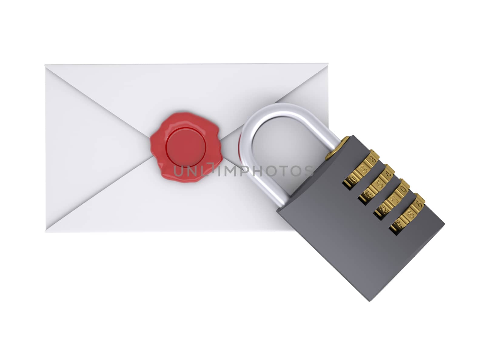 Combination lock and white envelope by cherezoff