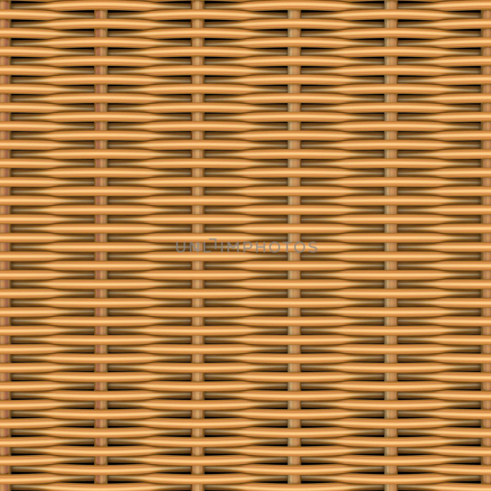 Woven rattan with natural patterns. The 3d render
