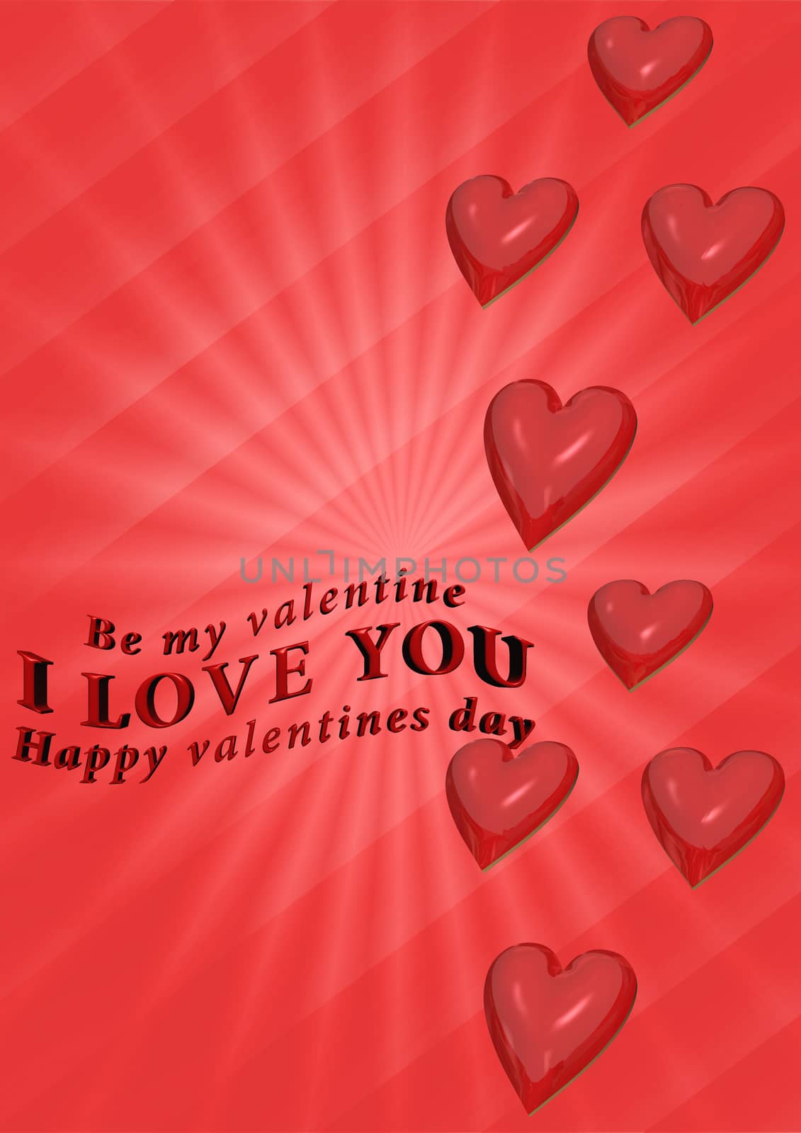 Three dimensional generate valentine's day background