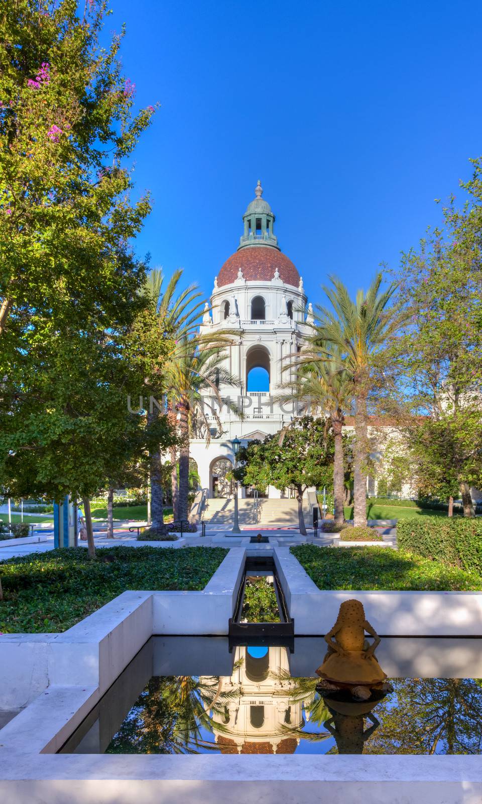 PASADENA, CA /USA - OCTOBER 1: Pasadena City Hall is central location for city government in the City of Pasadena, California and features early Renaissance architectural influences.  October 1, 2013.