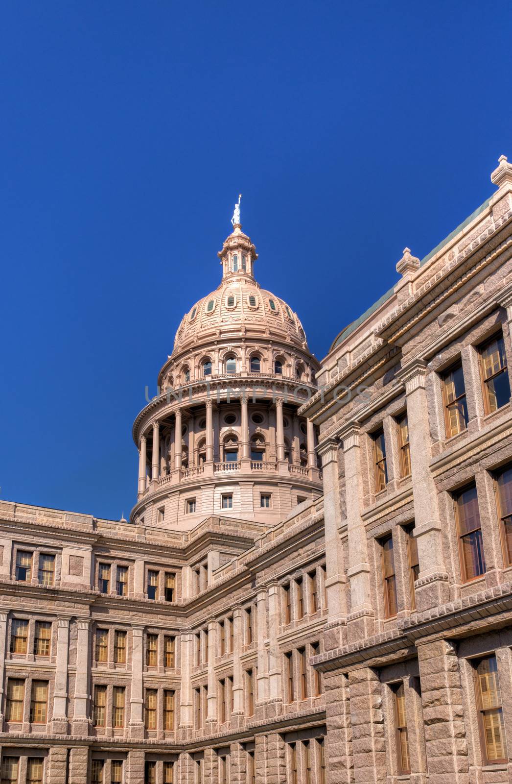Vertical Image of the Texas State Capitol Building in Austin, Texas, USA