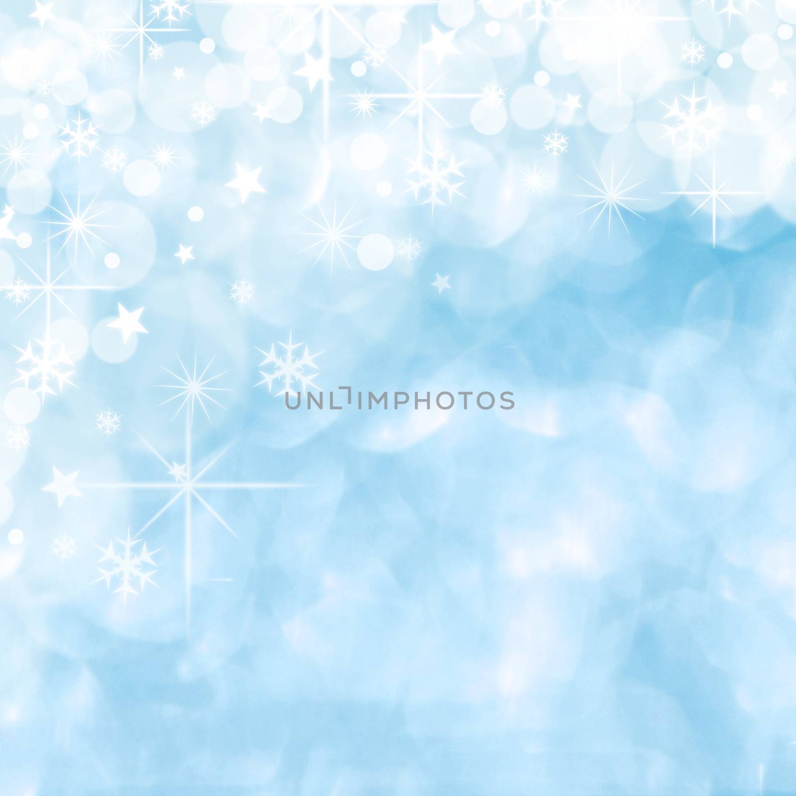 Blue shiny stars and snowflakes christmas background