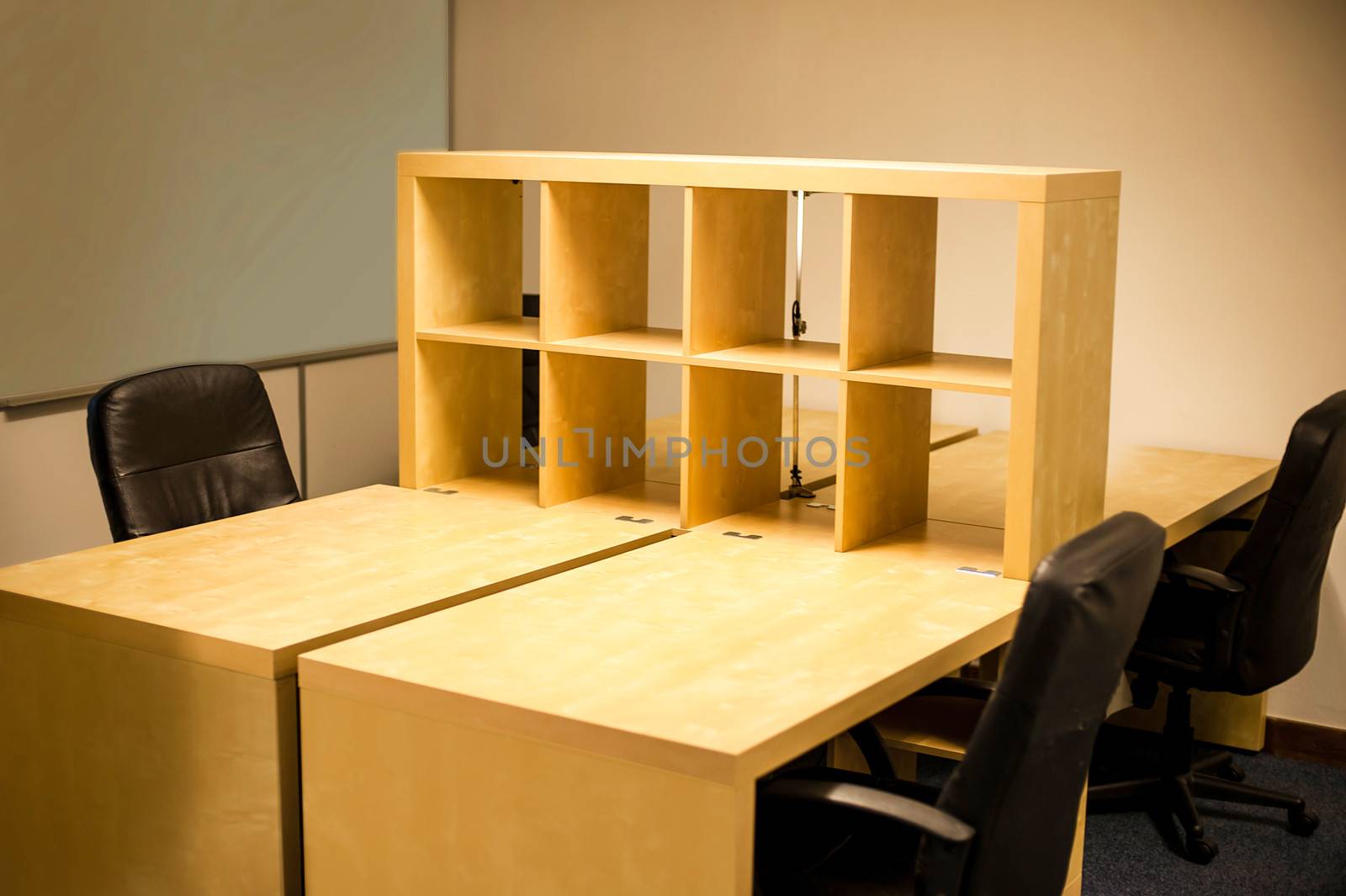 Office room interior, workplace. by stockyimages
