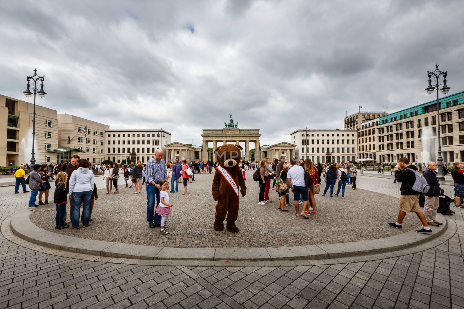 BERLIN, GERMANY - AUGUST 11: The Brandenburger Tor (Brandenburg Gate) is the ancient gateway to Berlin on August 11, 2013. It was rebuilt in the late 18th century as a neoclassical triumphal arch.