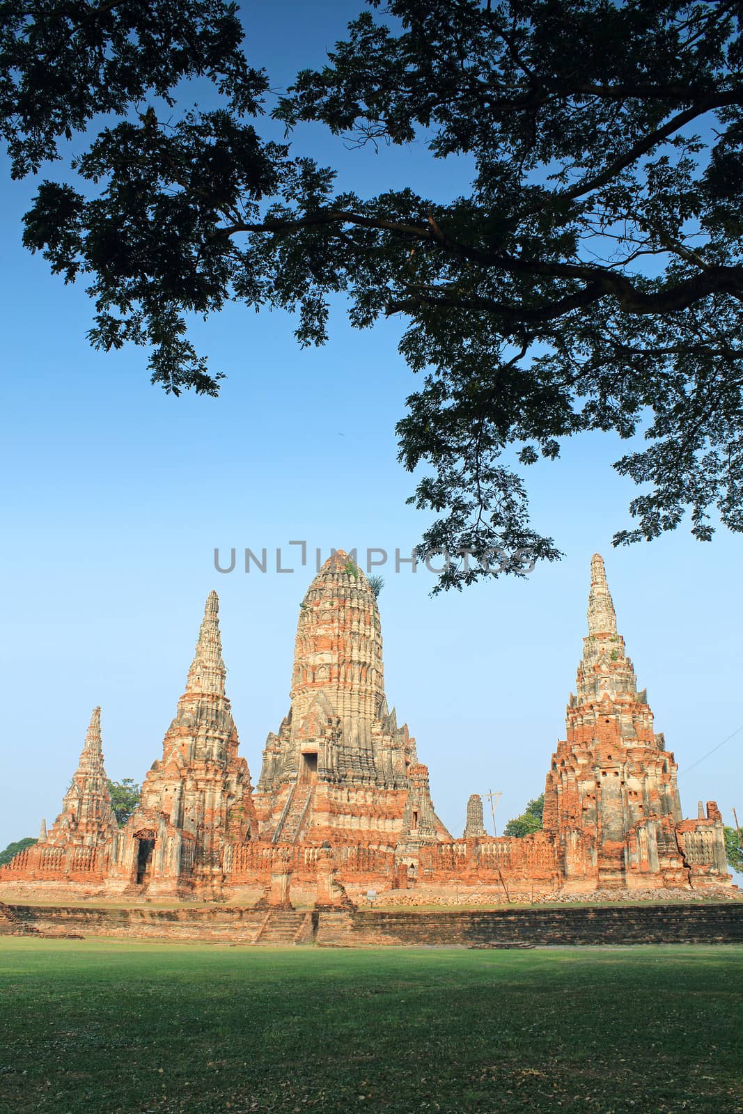 Ruin brick temple in Ayutthaya, Thailand (Wat Chaiwattanaram)