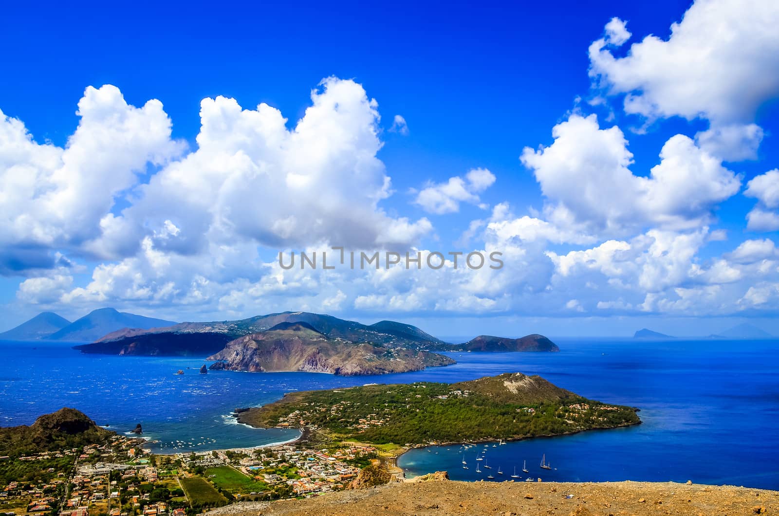 Landscape scenic view of Lipari islands, Sicily, Italy by martinm303