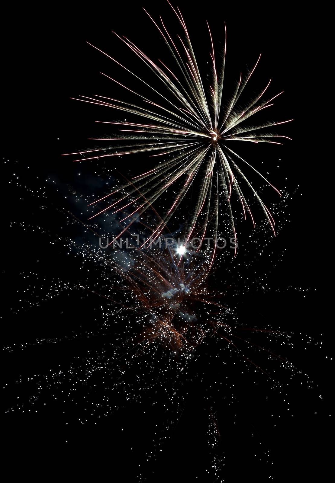 Magnificent fireworks display exploding across the night sky