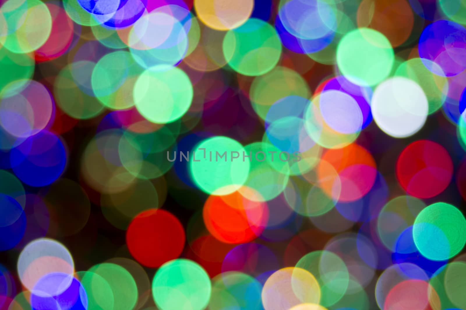 Christmas Tree Colorful Blinking Lights Blurred Defocused Bokeh Background