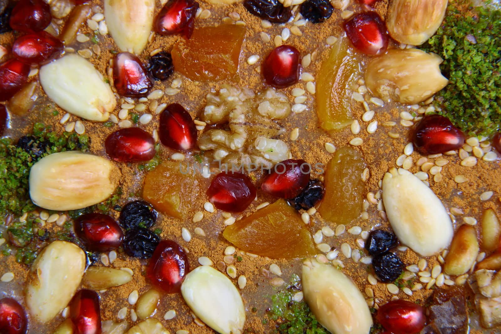 delicious noah's pudding with lots of nuts in it 