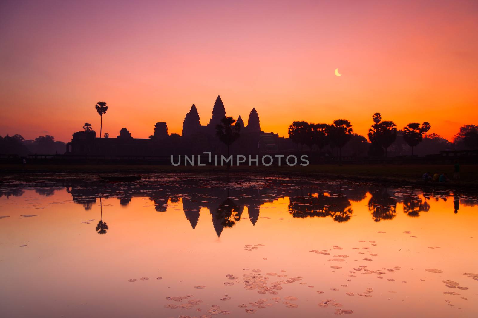 Colorful sunrise at Angkor Wat, Siem Reap, Cambodia, Asia.