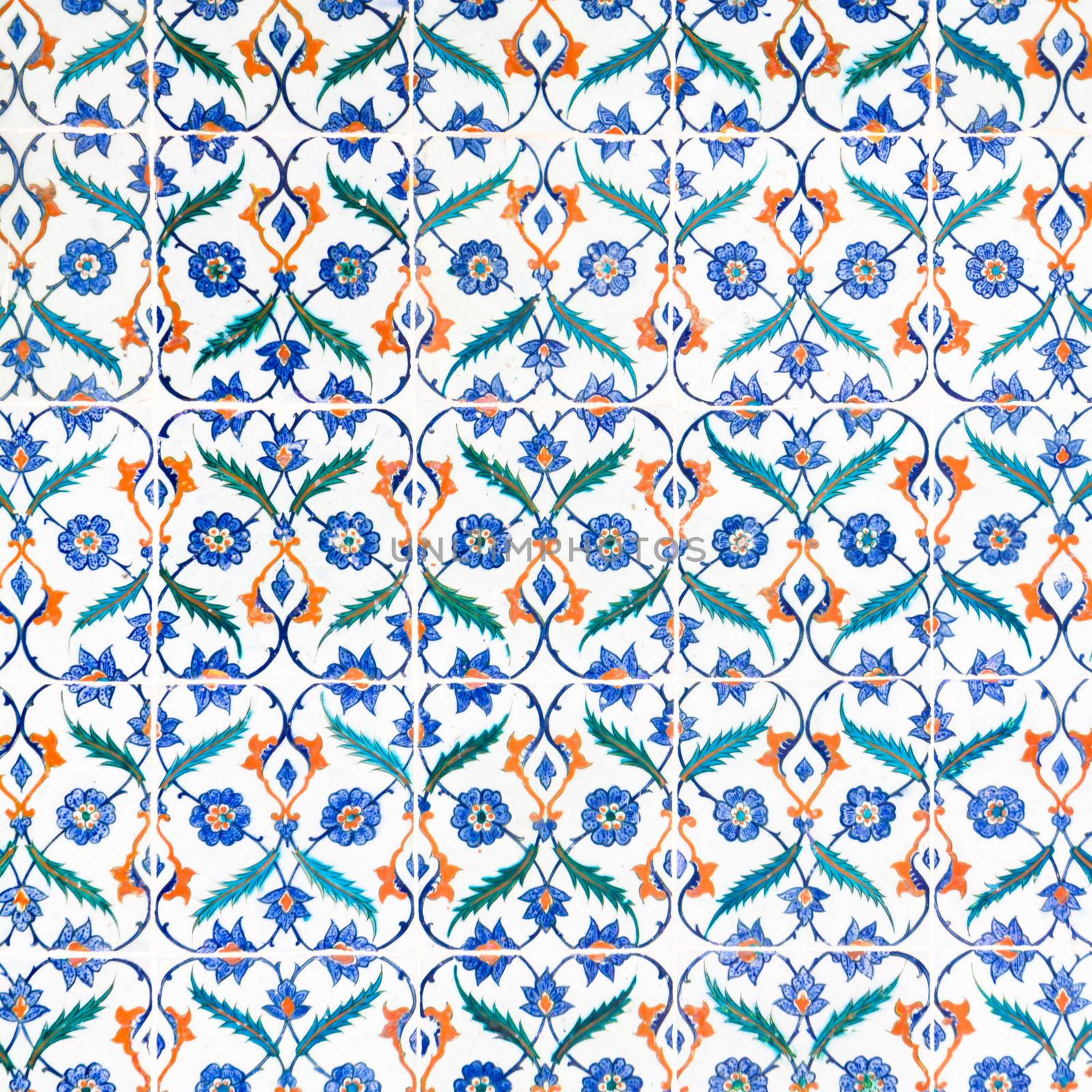 Oriental mosaic detail in Topkapi Palace, Istanbul, Turkey. by kasto
