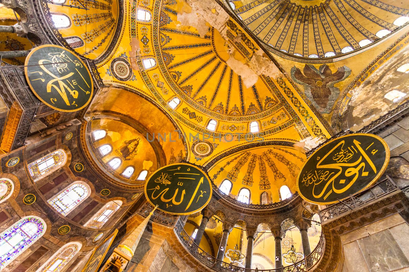 Interior of the Hagia Sophia, Istanbul, Turkey. by kasto