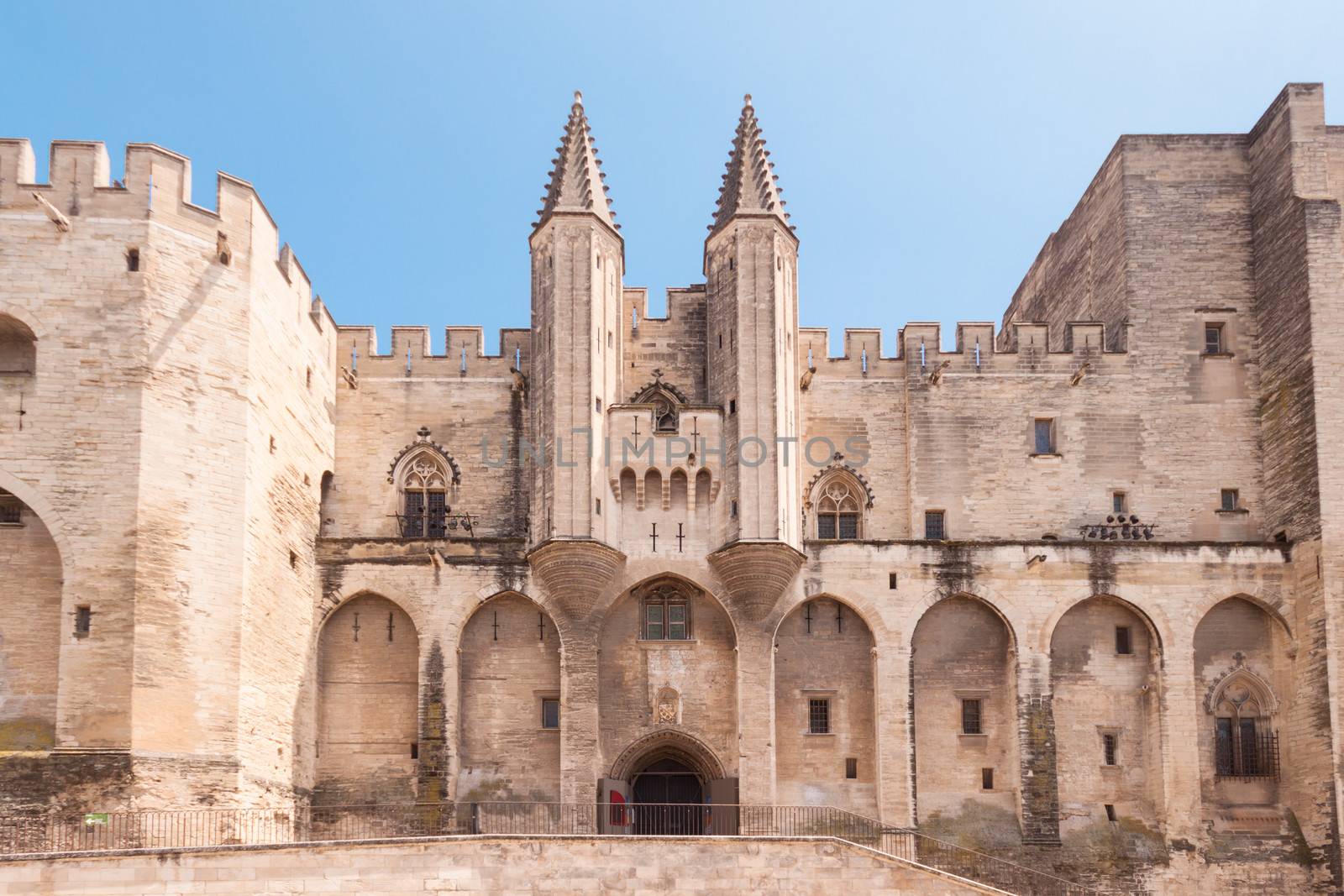 Important medieval city of Avignon, situated on the left bank of the Rhone river. Provence, France, Europe.  It was the seat of the Papacy from 1309 until 1377 in the time of Pope Clement V.