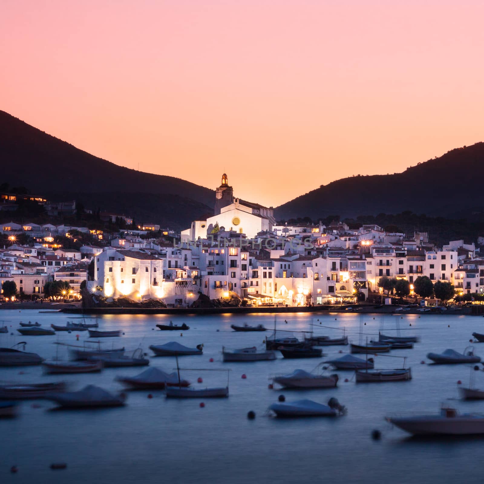 Cadaques in sunset, Costa Brava, Catalunia, Spain.