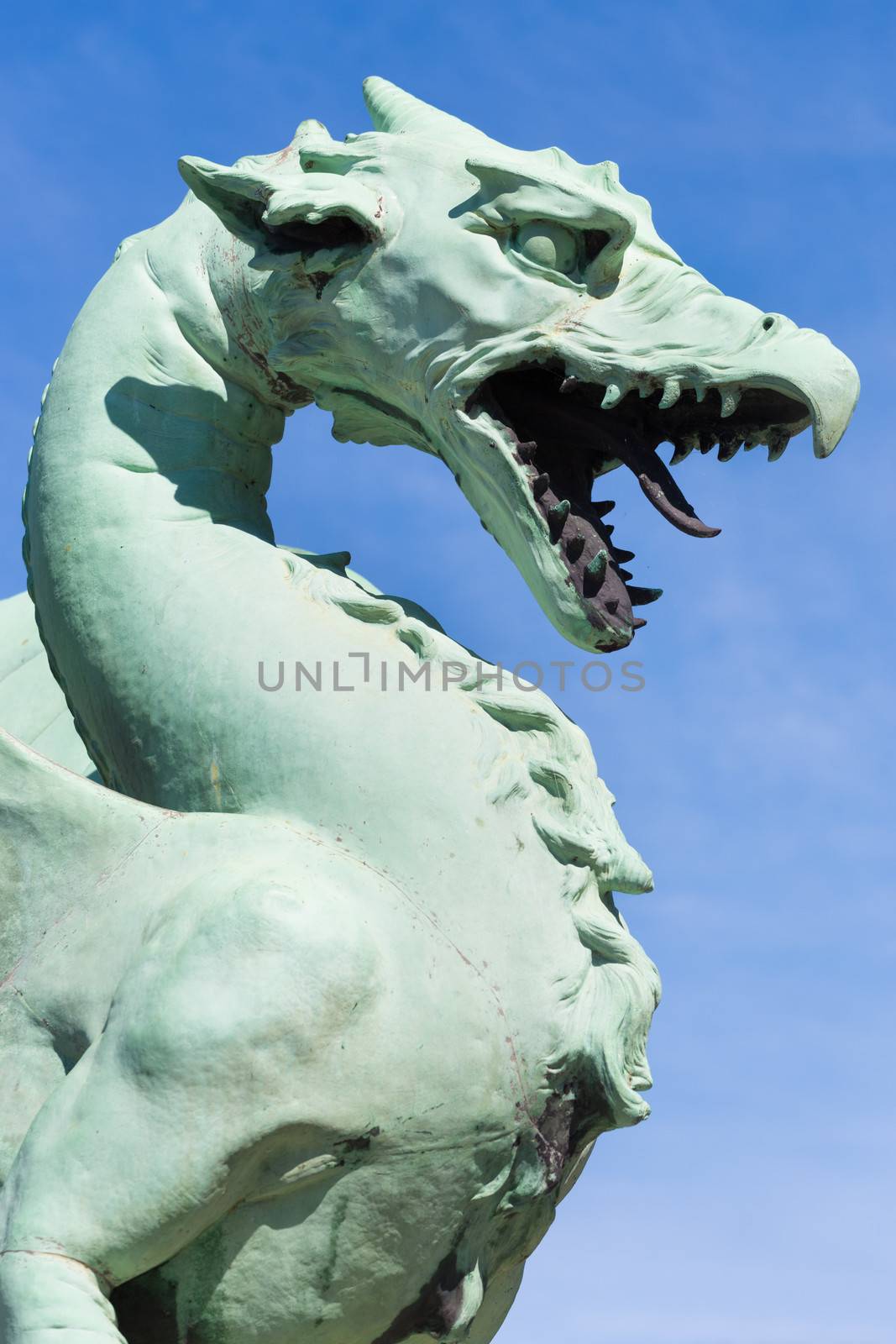 Famous Dragon bridge (Zmajski most), symbol of Ljubljana, capital of Slovenia, Europe.