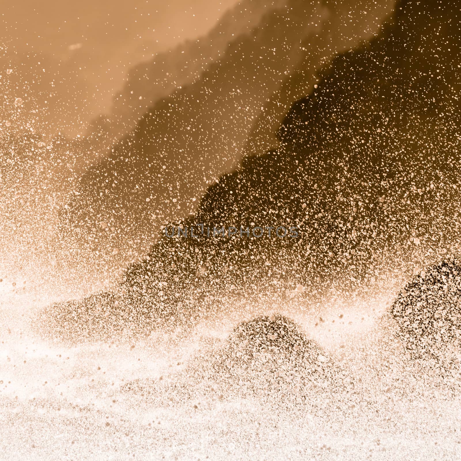 Dramatic seascape in Mediterranean sea in Chinque Terre national park in Italy.