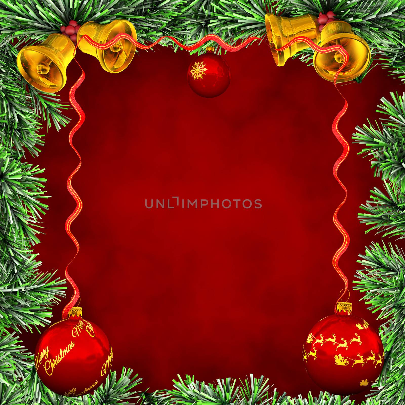 Christmas concept frame for greeting cards made ​​in 3d