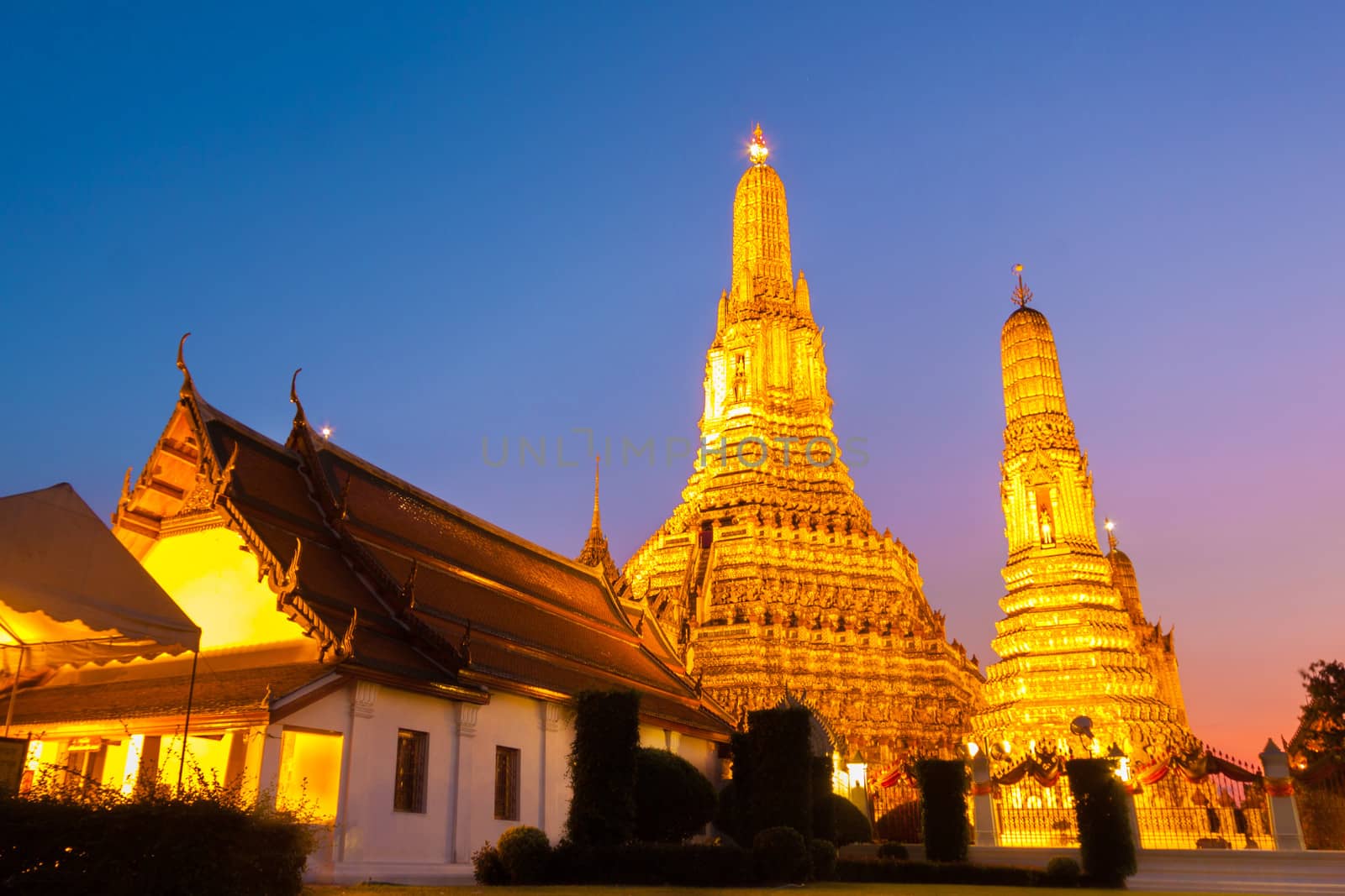 Wat Arun Temple in Bangkok, Thailand, south east Asia.