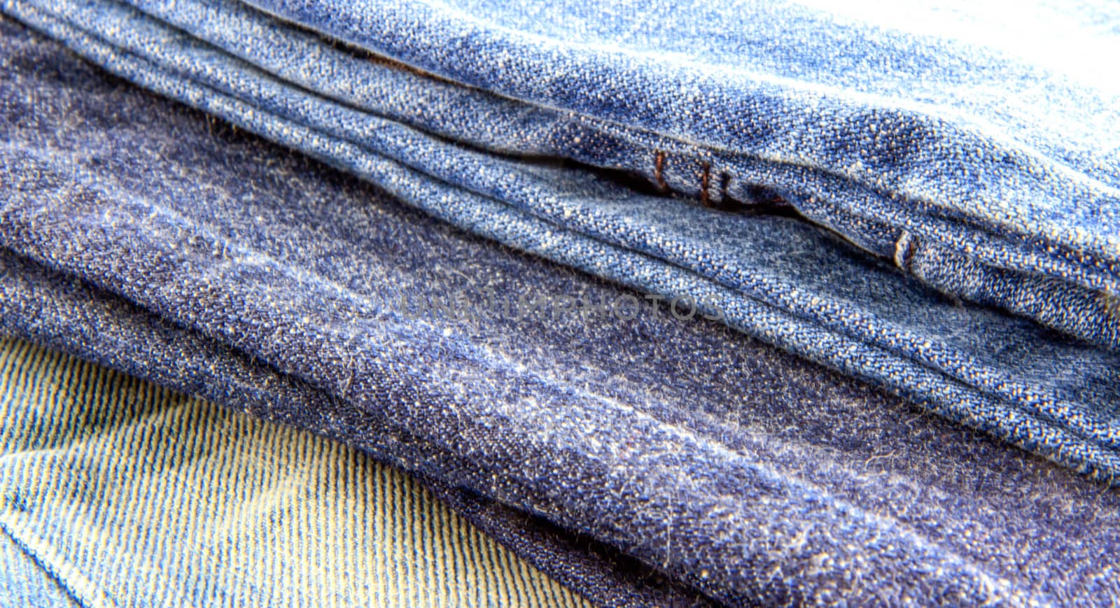 Texture different of three blue jeans by bunwit