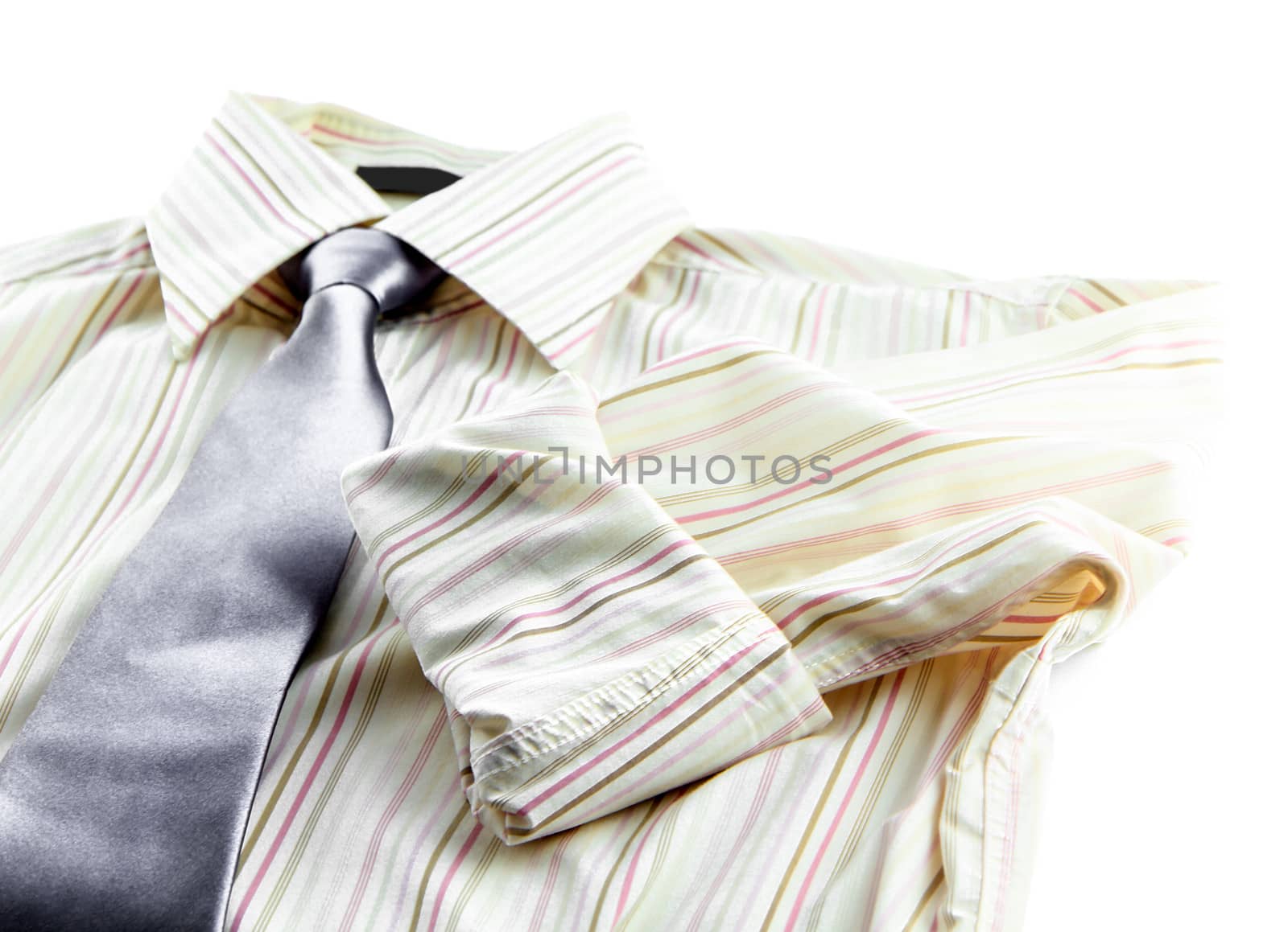 man's shirt and tie isolated on white background by bunwit