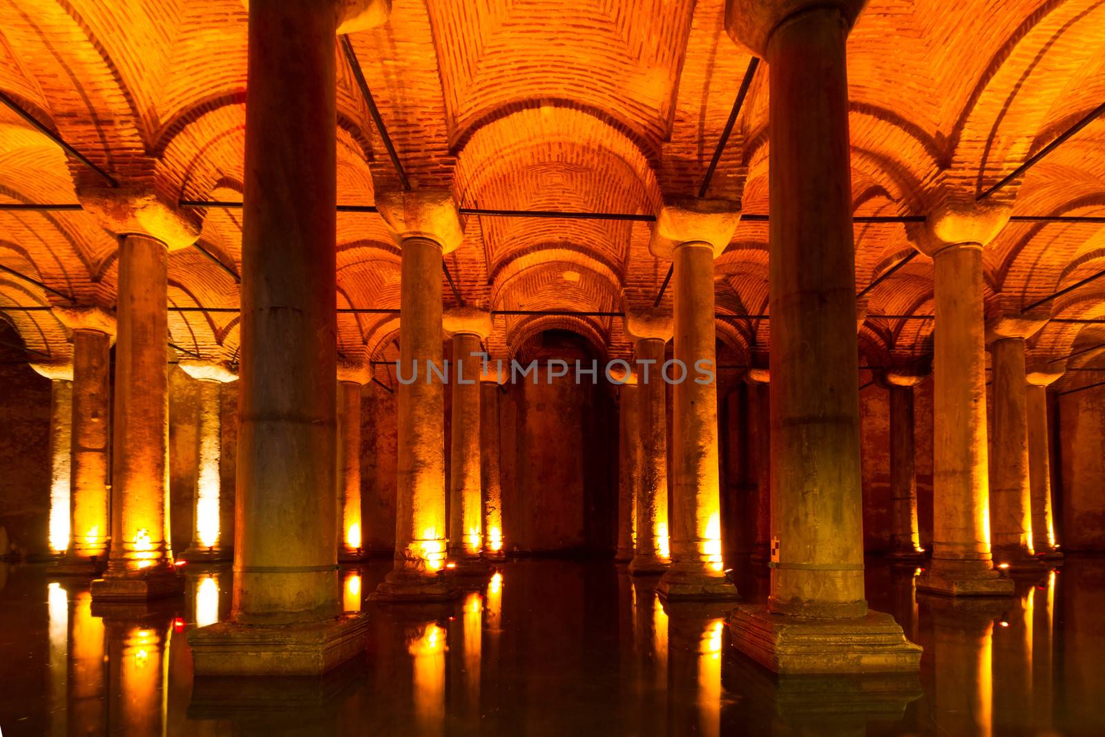 Underground Basilica Cistern, Istanbul, Turkey.  by kasto