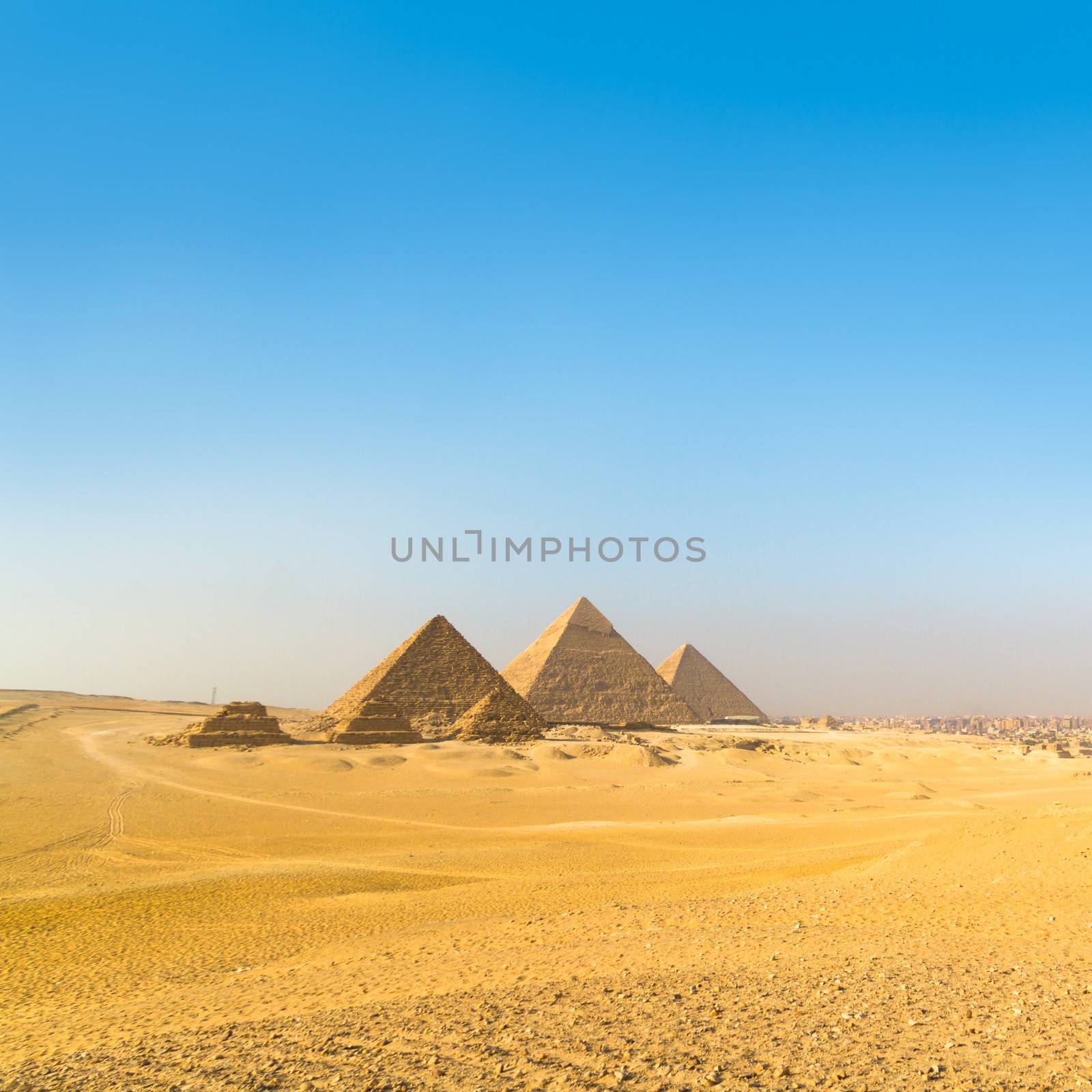 Great pyramids in Giza valley, Cairo, Egypt  by kasto