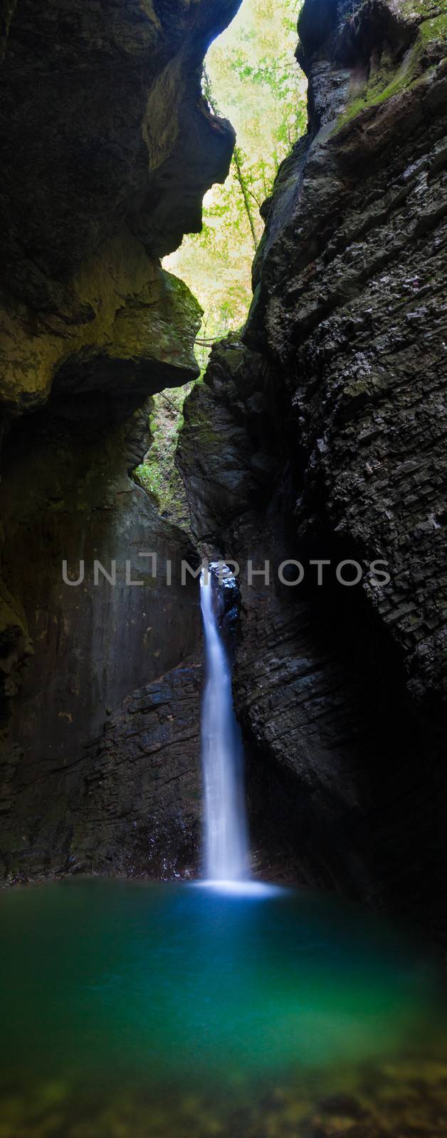 Kozjak waterfall in the National Park of Triglav, Julian Alps, S by kasto