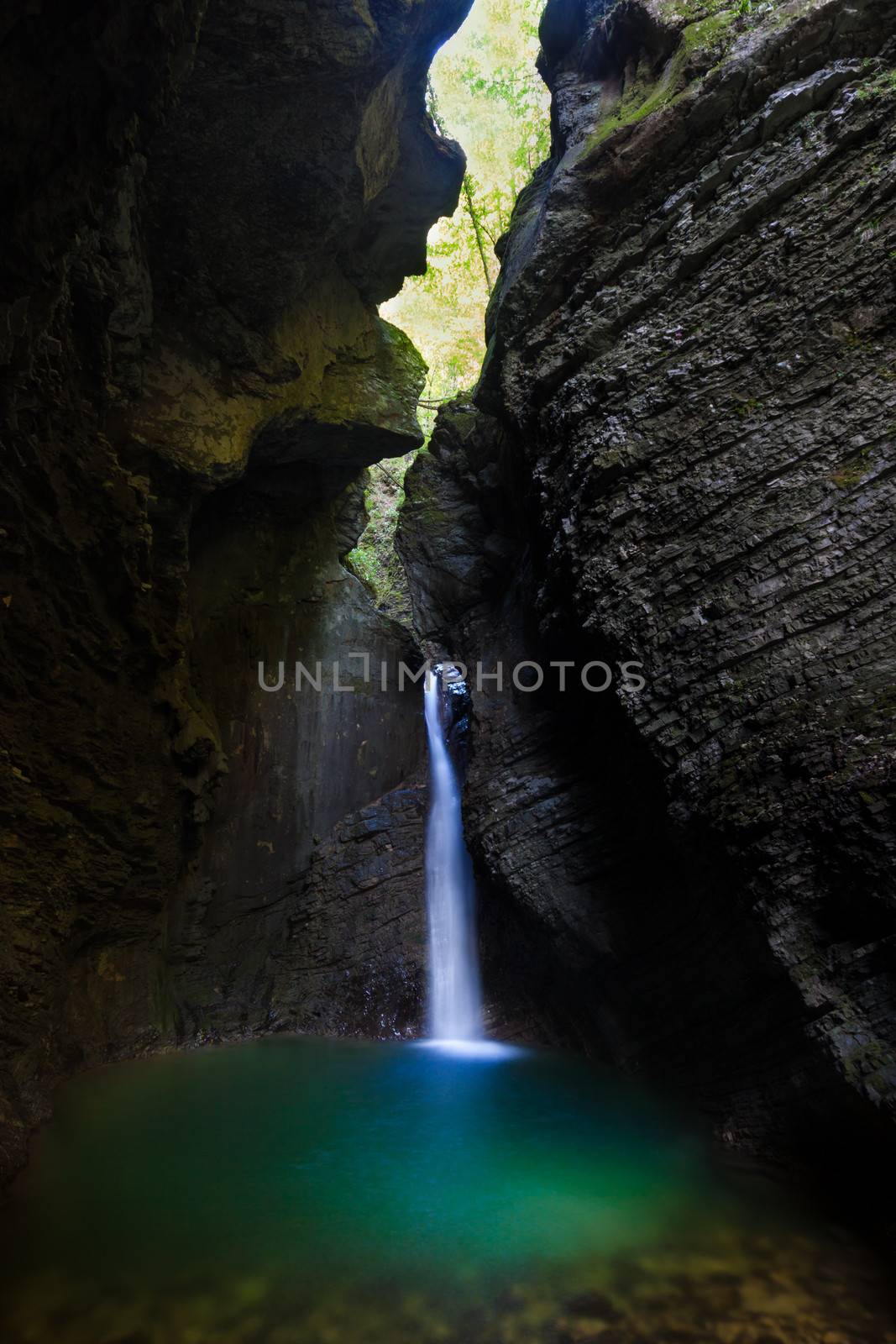 Slap Kozjak (Kozjak waterfall) in the National Park of Triglav, Julian Alps, Slovenia, Europe.