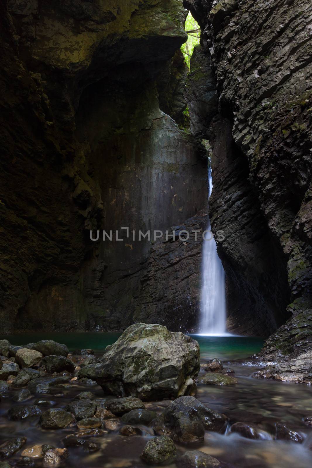 Slap Kozjak (Kozjak waterfall) in the National Park of Triglav, Julian Alps, Slovenia, Europe.