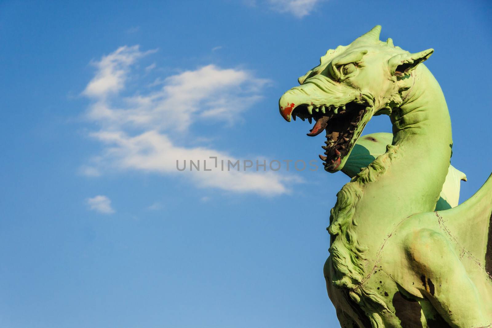 Famous Dragon bridge in Ljubljana by kasto