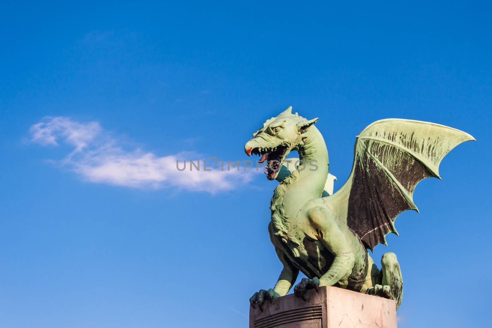 Famous Dragon bridge in Ljubljana by kasto