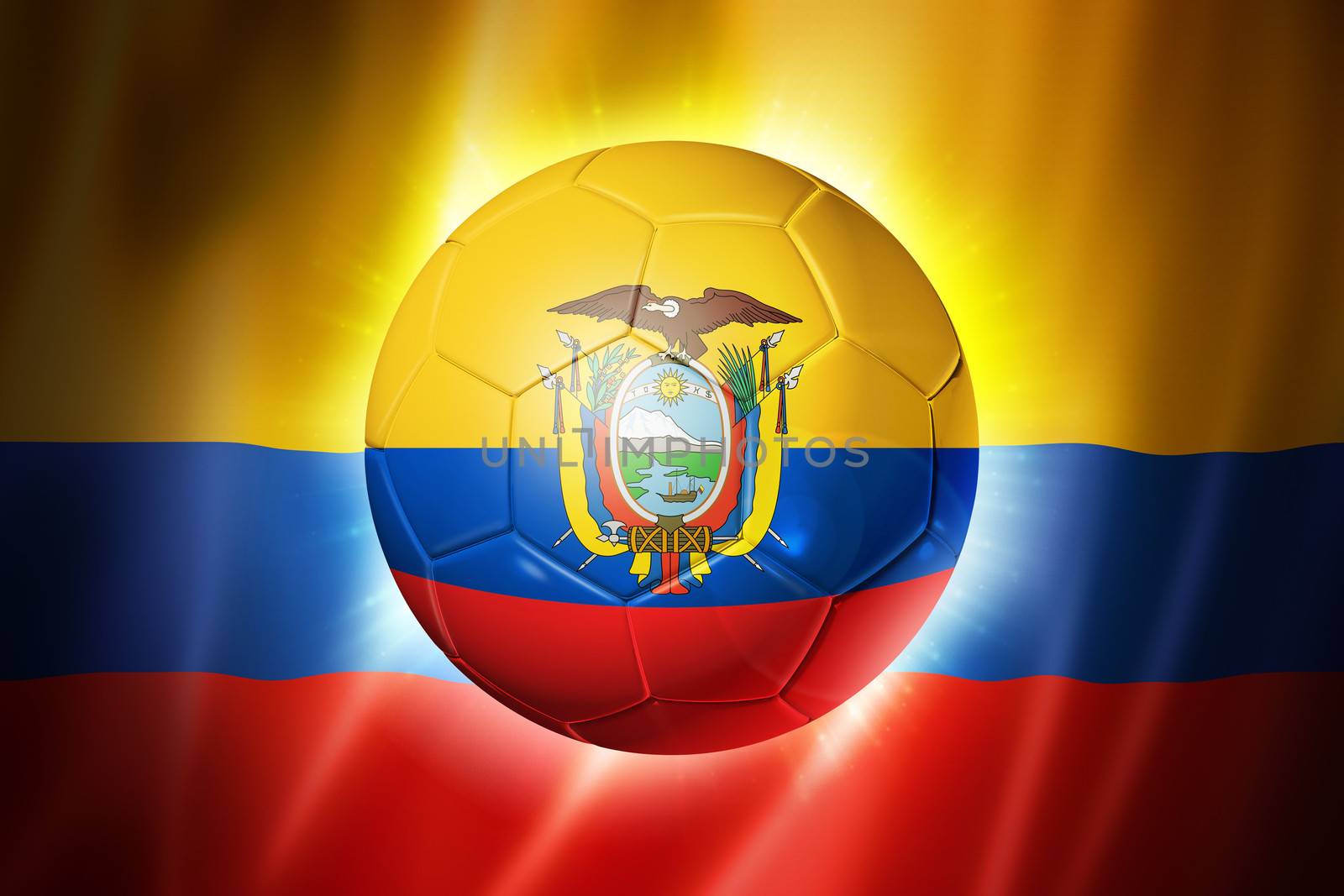 Soccer football ball with Ecuador flag by daboost