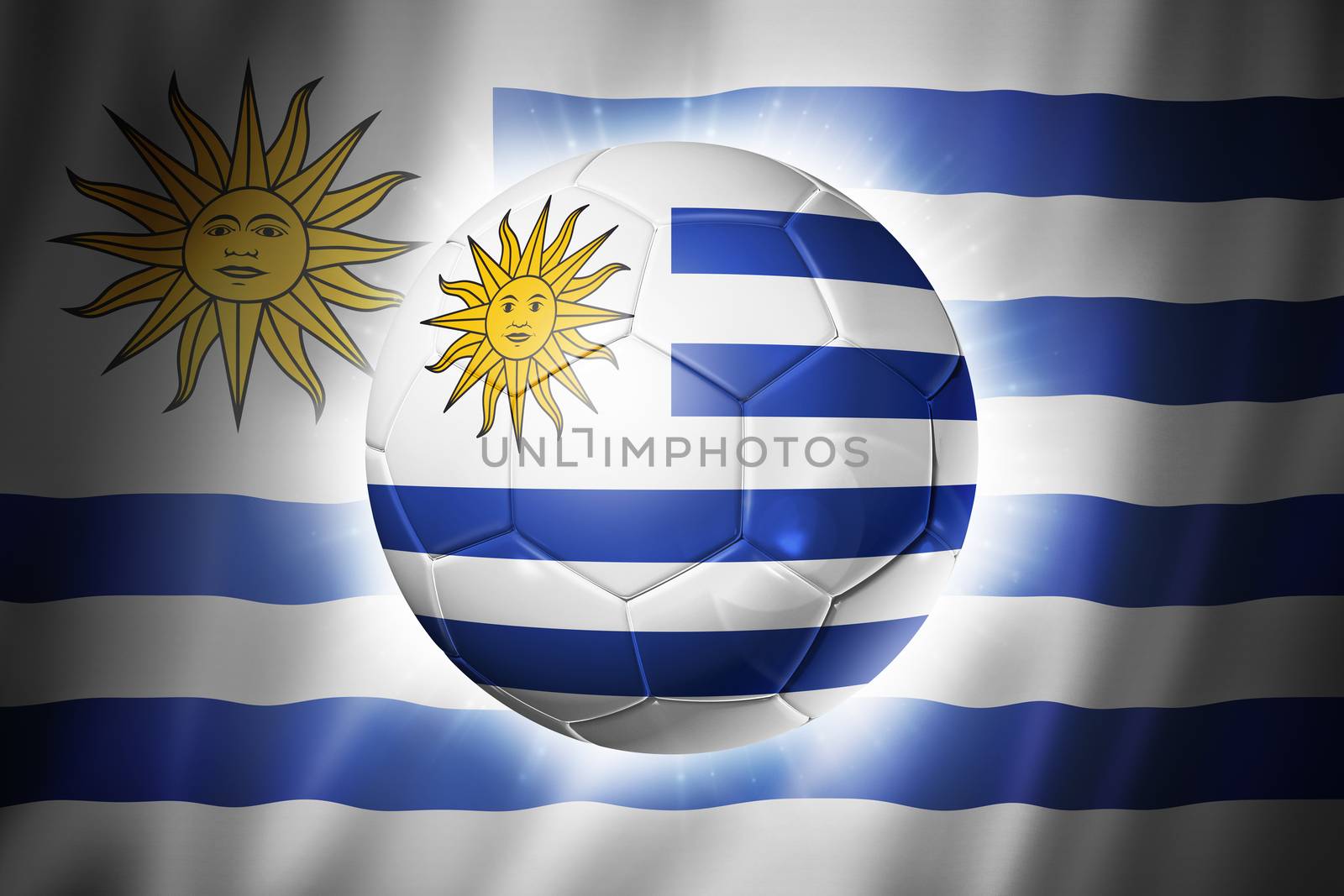 Soccer football ball with Uruguay flag by daboost