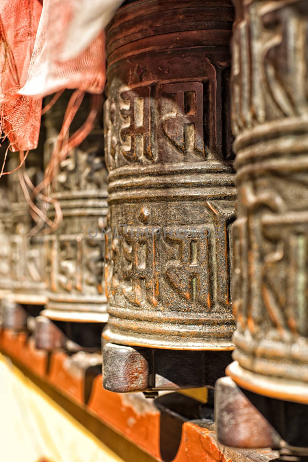 Boudhanath temple bells  in the Kathmandu valley by 3523Studio