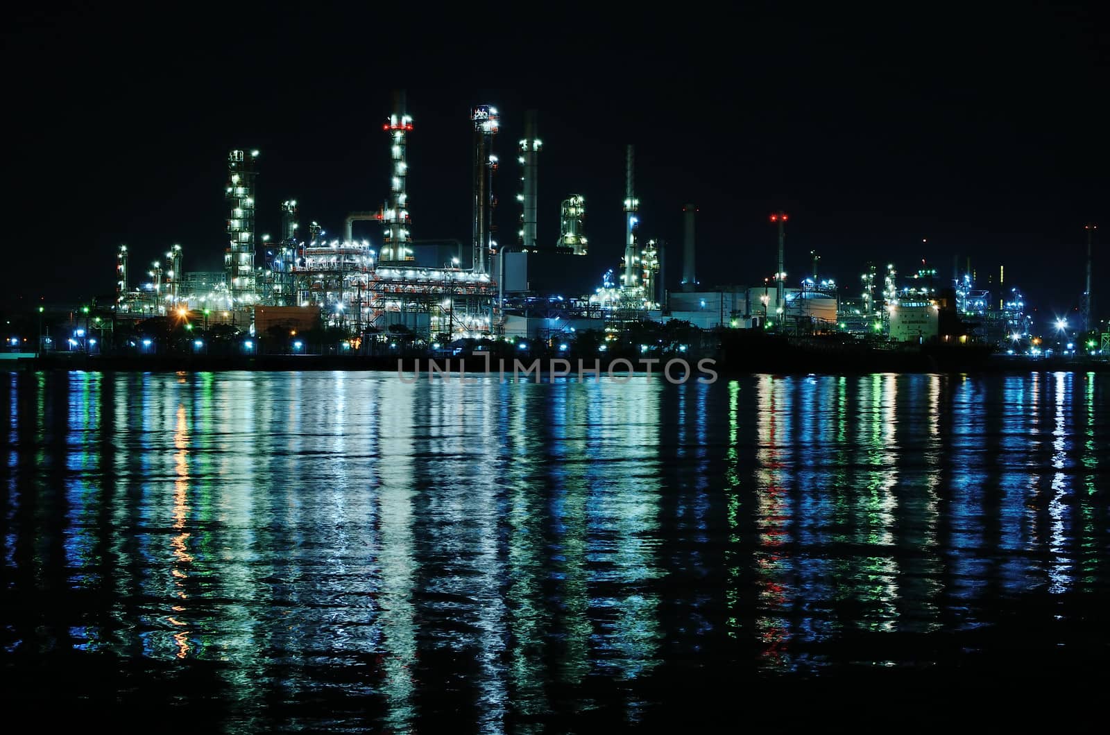 Night scene of Oil refinery, Bangkok, Thailand