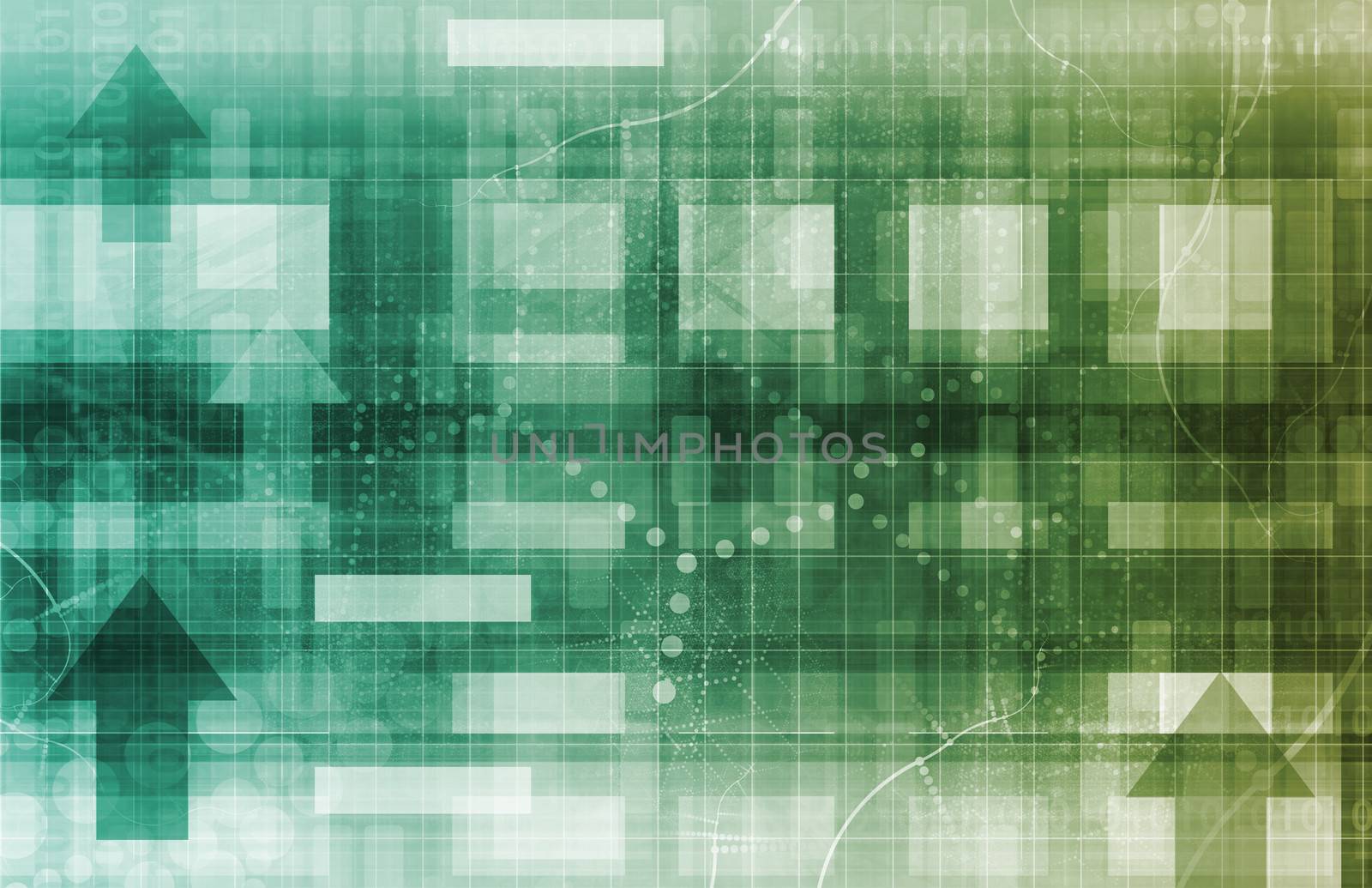 Abstract Network Illustration with System Data Art