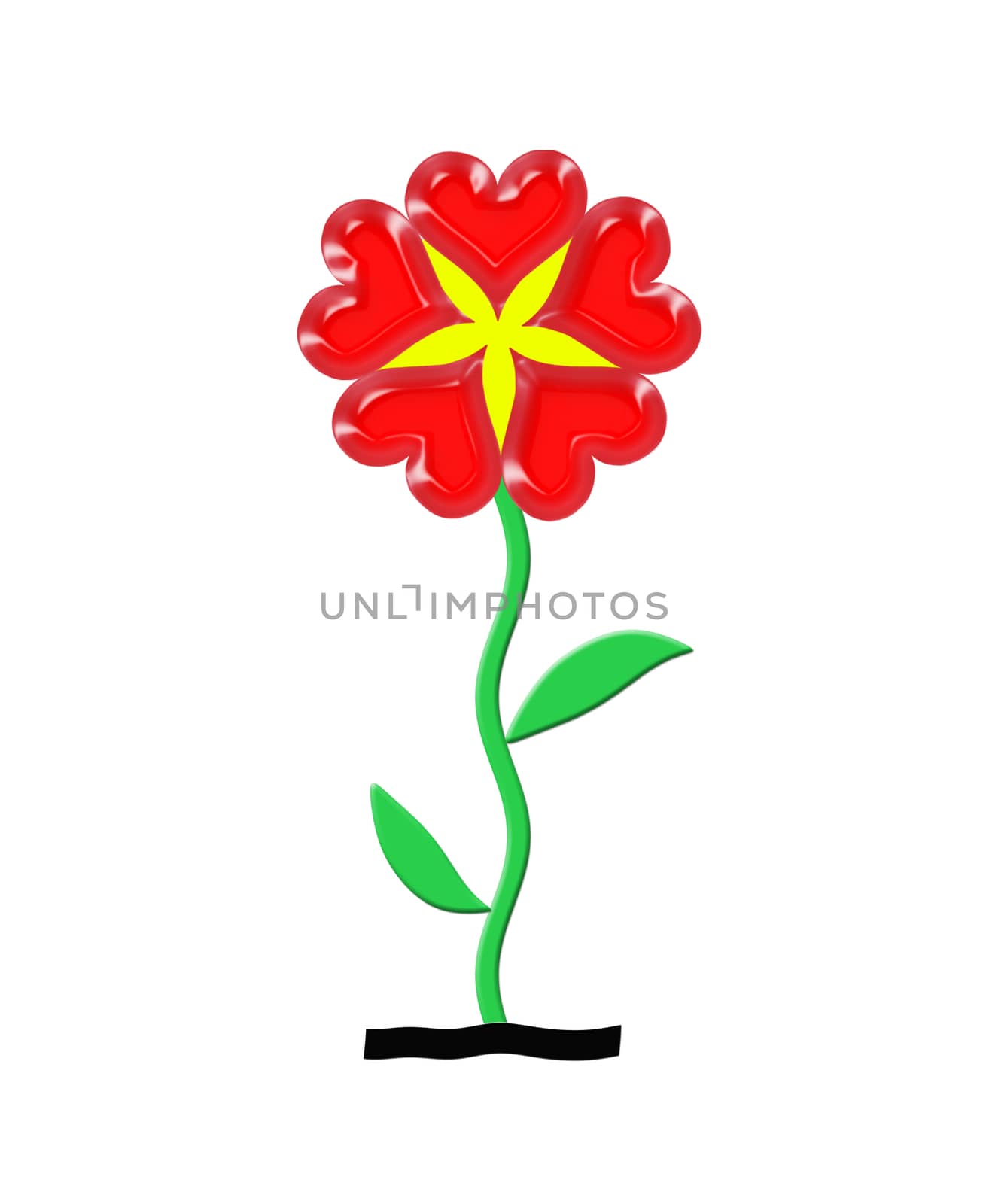 illustration of beautiful red flower for Valentine's day
