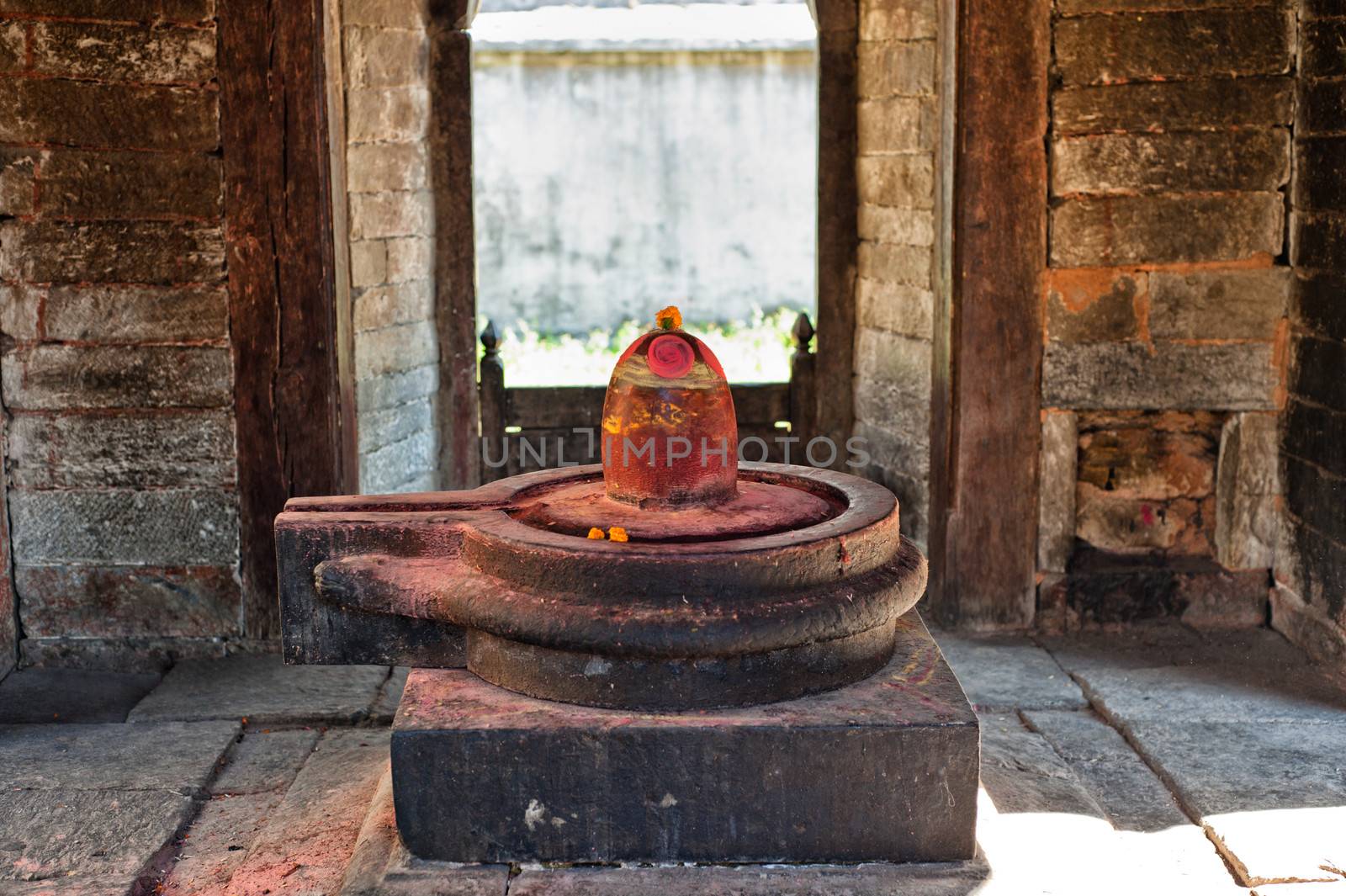 shiva lingam of Pashupatinath temple and cremation ghats, Khatmandu, Nepal 