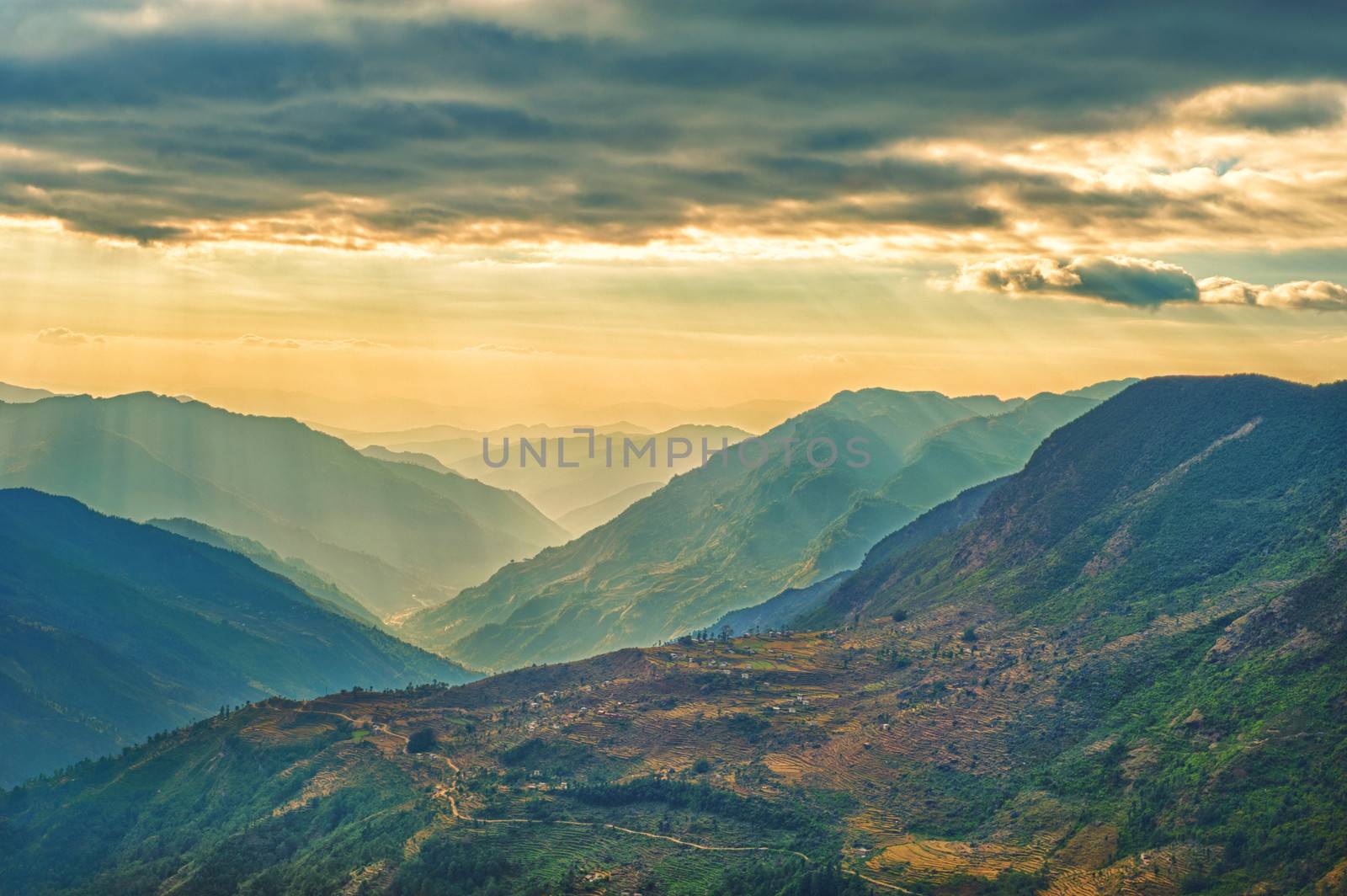 View from kalinchok Photeng towards the Kathmandu valley by 3523Studio