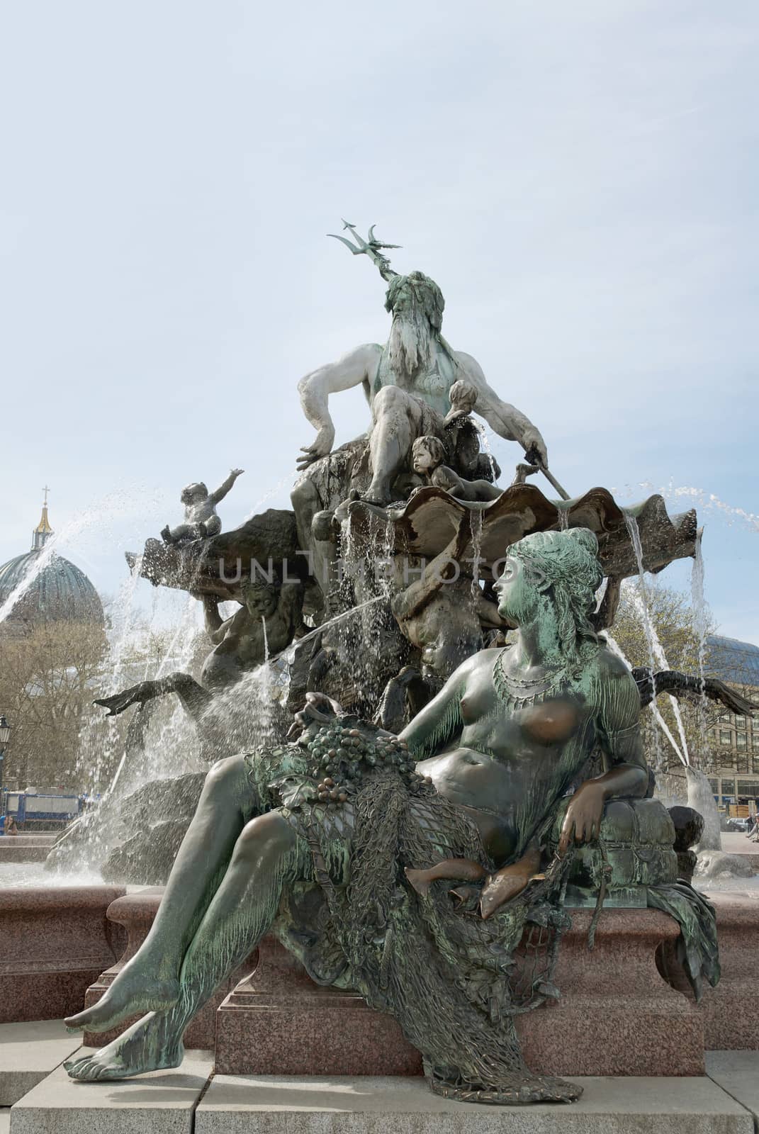 Neptune Fountain in the center of Berlin, Germany