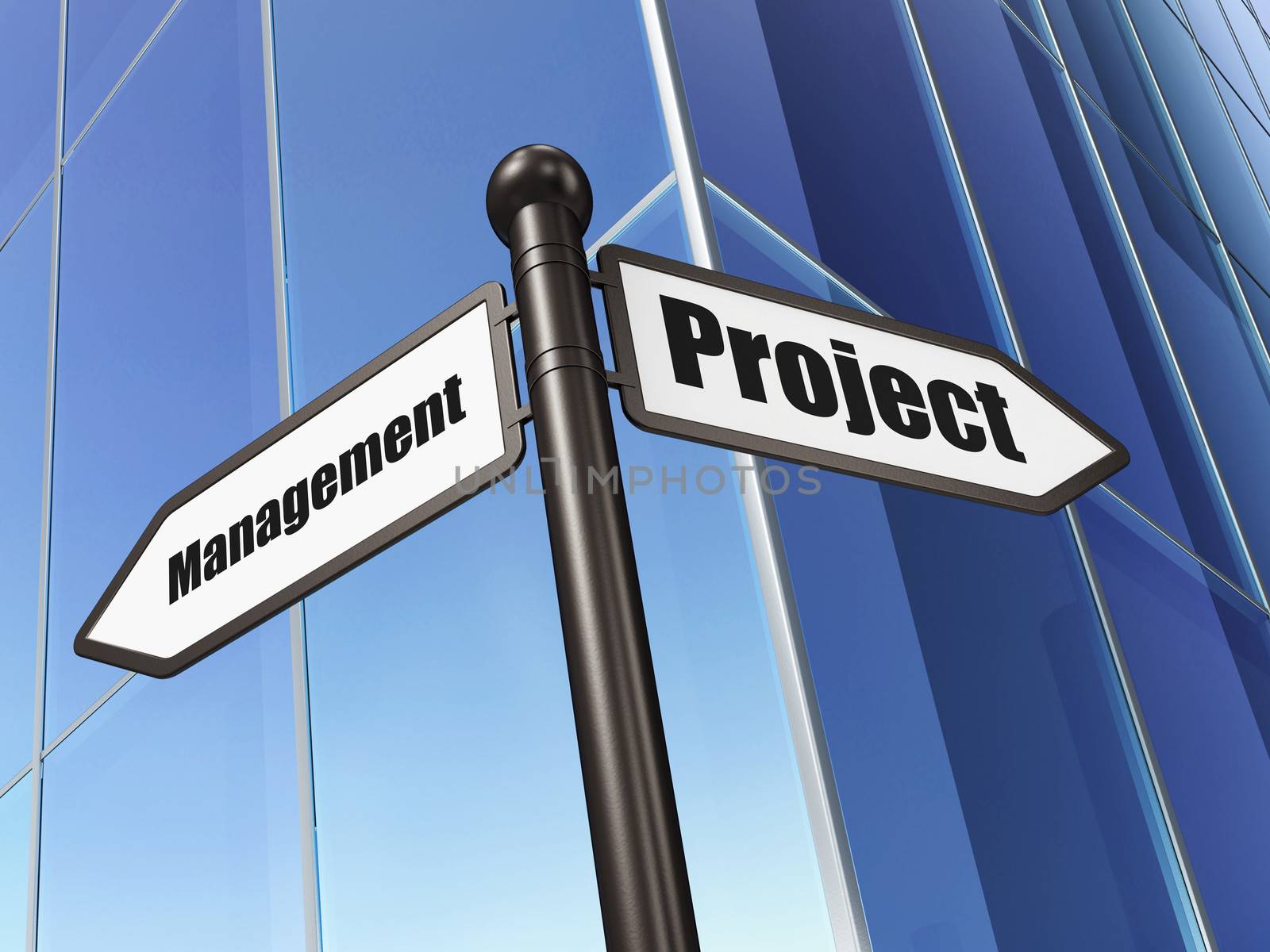 Finance concept: sign Project Management on Building background, 3d render