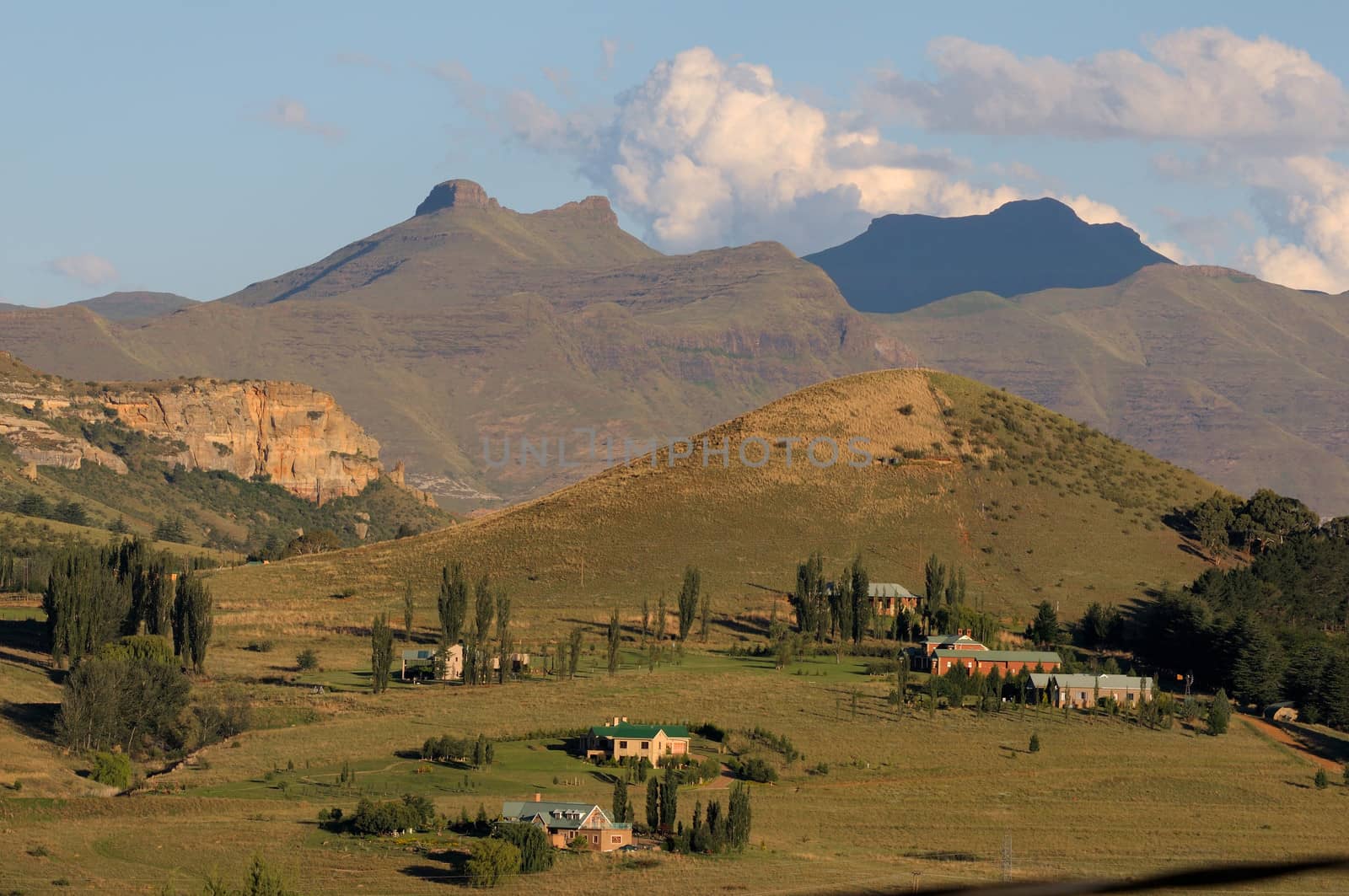 Late afternoon landscape near Clarens, South Africa