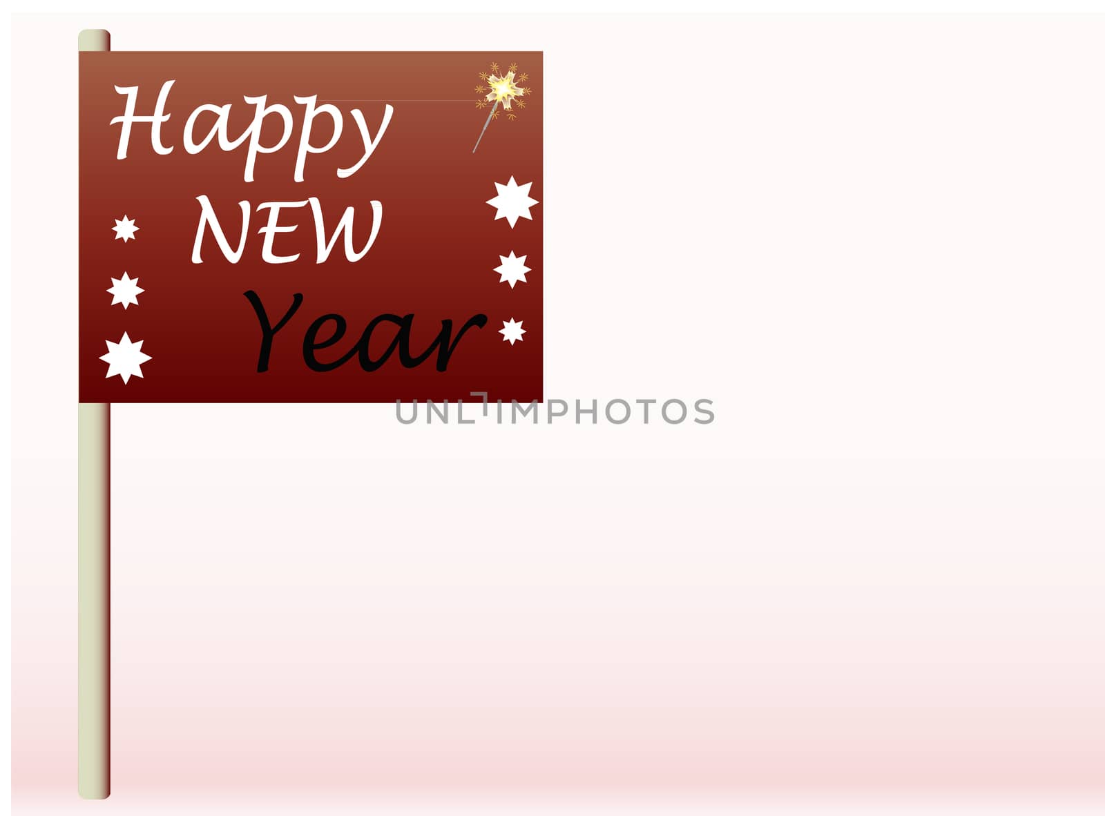 happy new year flag in red
