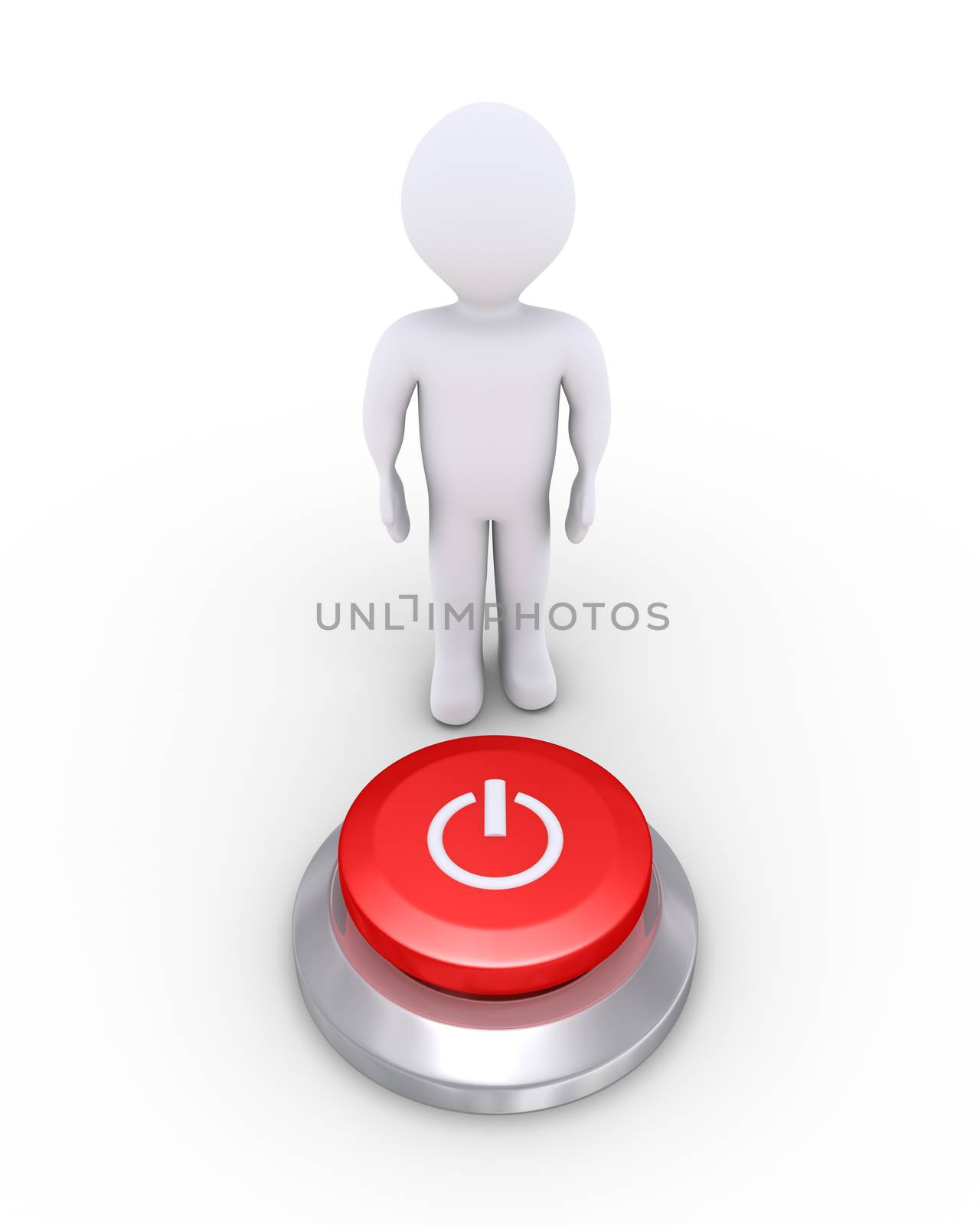 Person with a power button by 6kor3dos