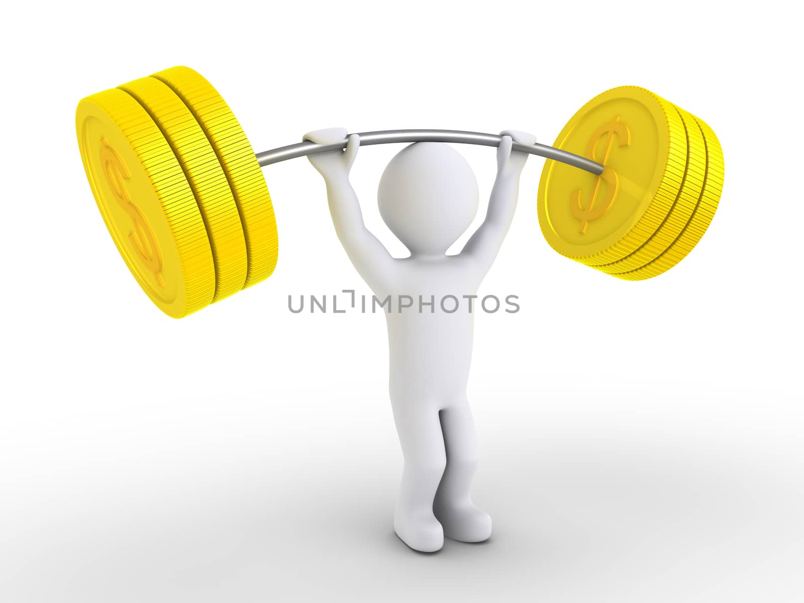 Person is weight lifting dollar coins by 6kor3dos