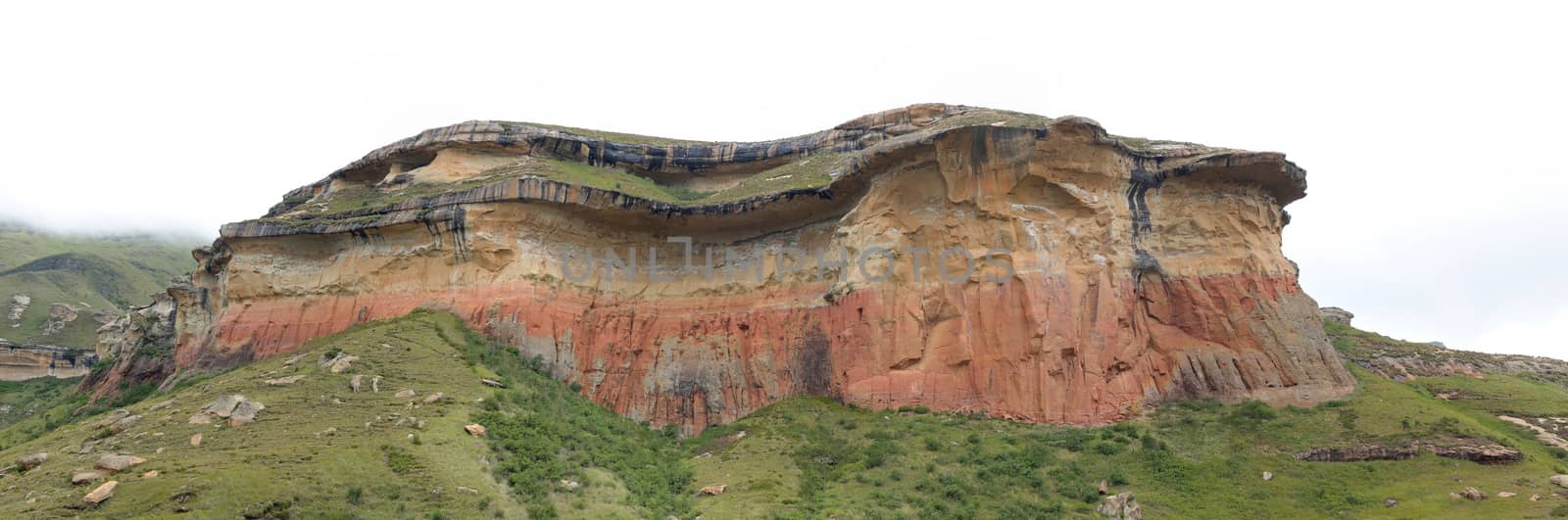 Mushroom Rocks in the Golden Gate Highlands National Park, South Africa. Stitched panorama from 7 separate photos