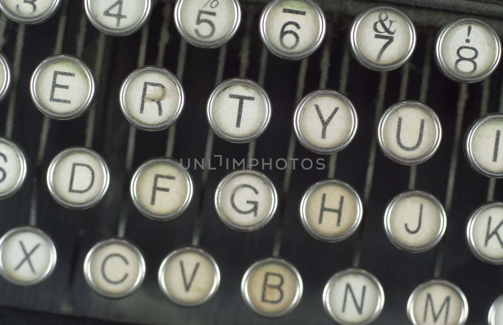 Close up of a worn typewriter