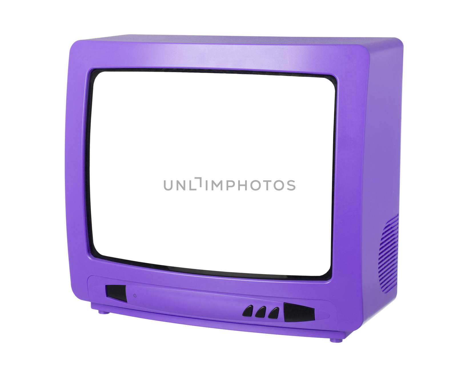 Purple Tv isolated on white background